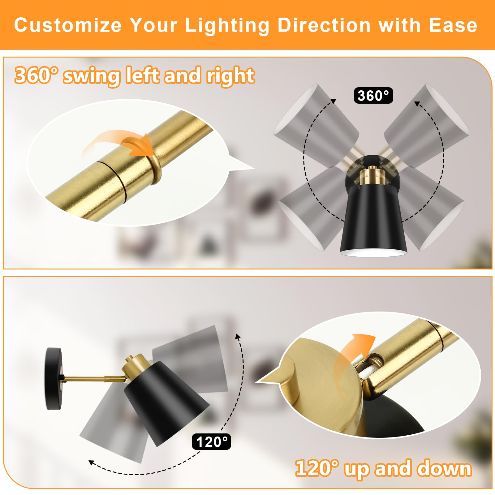 Odnora Battery Operated Wall Sconces Set Of 2, Wireless Wall Lights Dimmable With Remote Control, Indoor Sconce Wall Decor, Led Cordless Black Wall Mounted Lamps For Bedroom Living Room Hallway