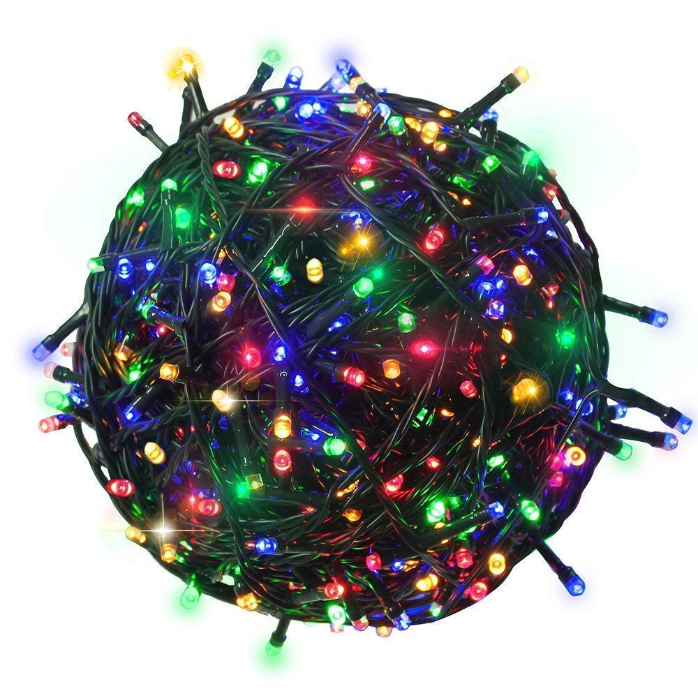 PESCA Diwali Decorative 166LED String Lights Serial Bulbs - Multicolour 40 Meter-Plastic,Corded electric,Oval