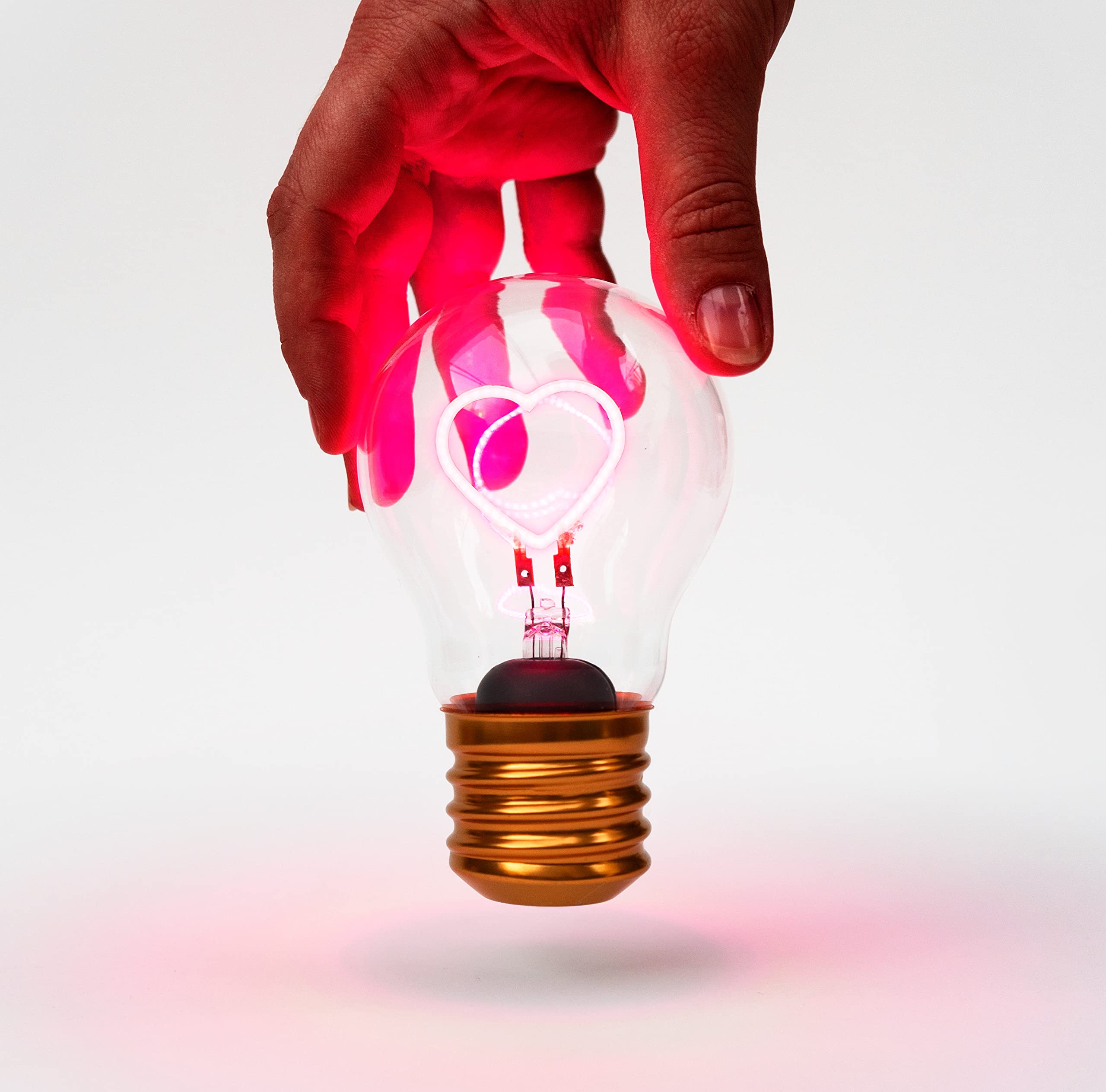Suck UK Heart Neon Light Lamp | Pink Rechargeable Table Lamp | Touch Control | Glass | 1 Count | Romantic Bedroom Decor