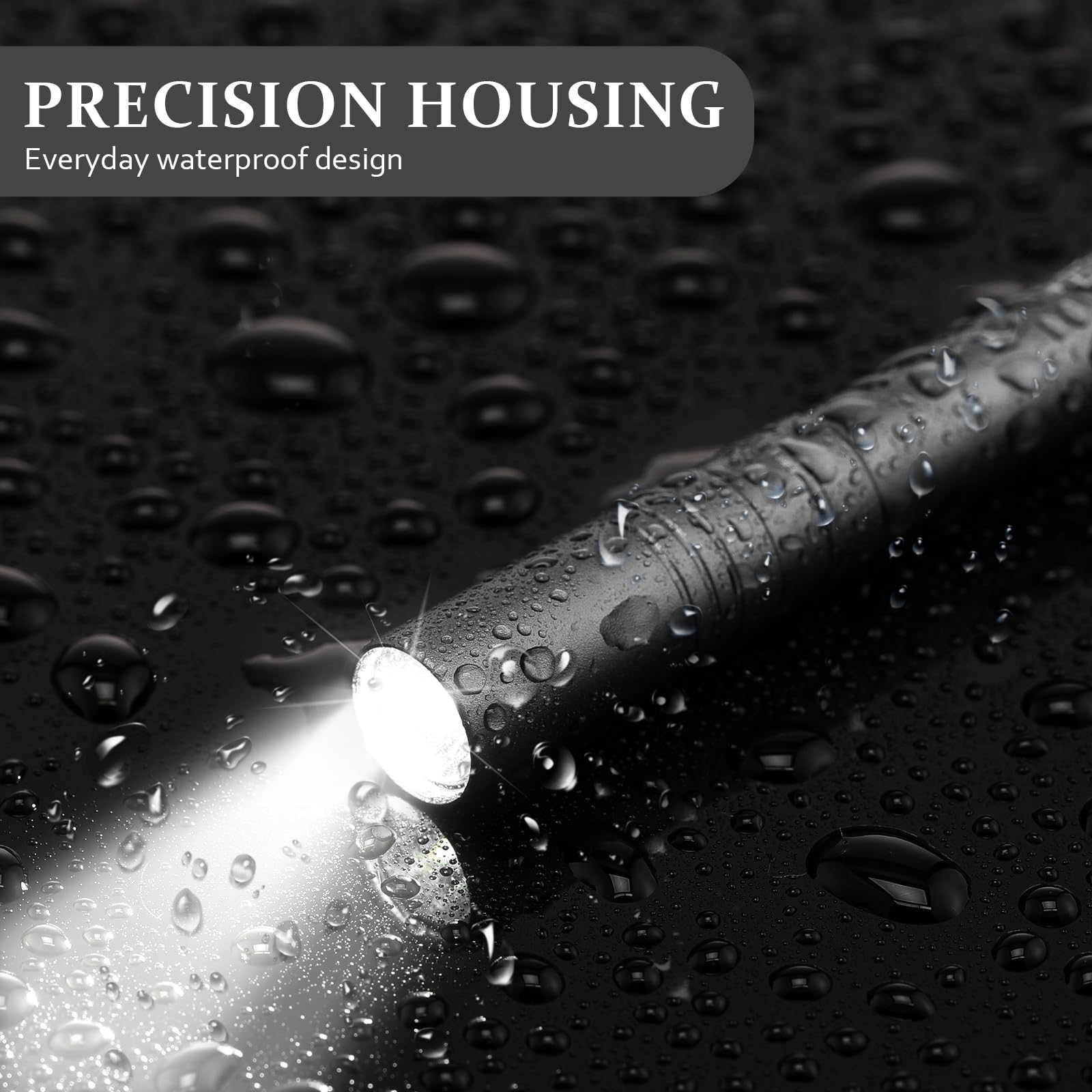 Rossesay Mini Pen Flashlights 24 Pack LED Aluminum Pocket Lights Silver Gray Model XUU-Rossesay-2655