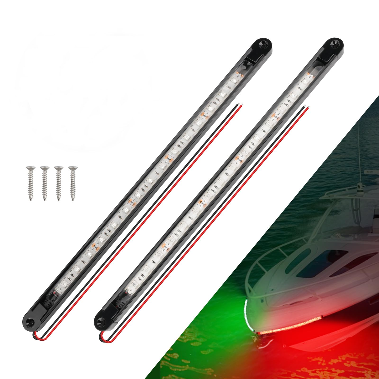 Uliteco Boats Navigation Lights  Navigation Lights For Boats Led  Waterproof Boat Red And Green Bow Lighting  Marine Fishing Lighting  Marine Nav Lights For Pontoon Bass Jon Jet Ski Kayak