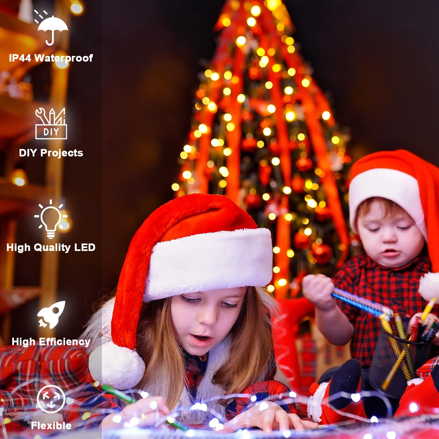 Fairy Lights USB Plug in 33ft 100LEDs with Remote, Warm White 16 Color Changing Lights Twinkle Firefly String Lights for Bedroom