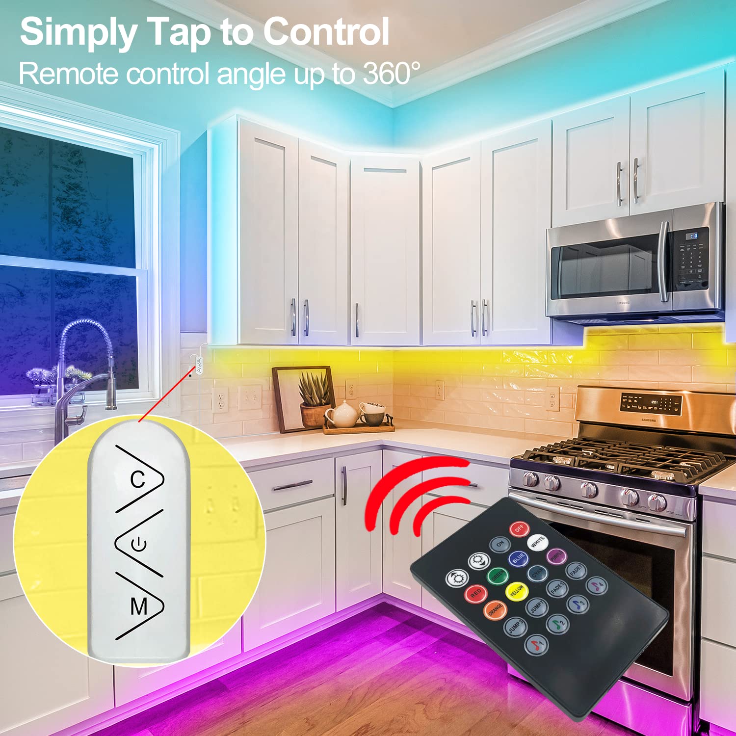 Micomlan 16Ft/5M Led Strip Lights, Controller And Bluetooth App Controlled Rope Lighting For Bedroom Home Decoration, Music Sync