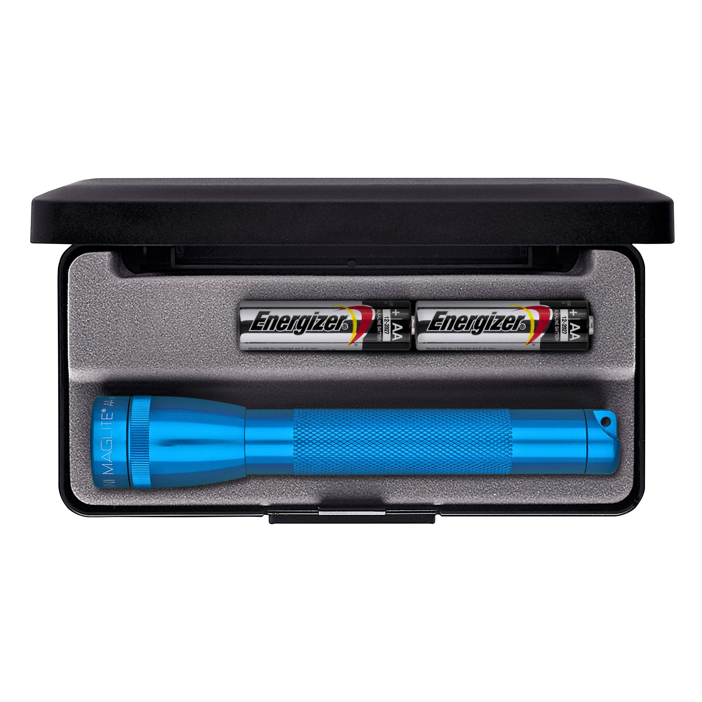 MagLite Mini Incandescent Flashlight, 2-Cell AA, Aluminum, Blue, Model 103-000-868, Presentation Box