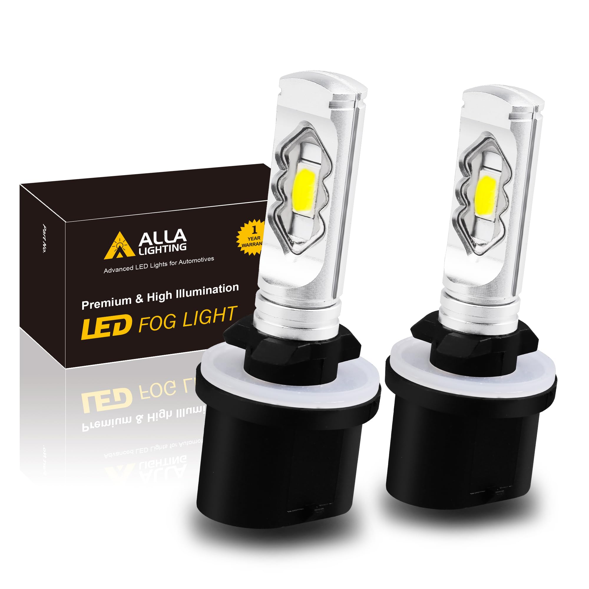 Alla Lighting 3800Lm 899 880 Led Fog Light Bulbs, 6000K Xenon White Xtreme Super Bright Pg13 Base 884 885 887 893 H27 H32, Eti 56-Smd