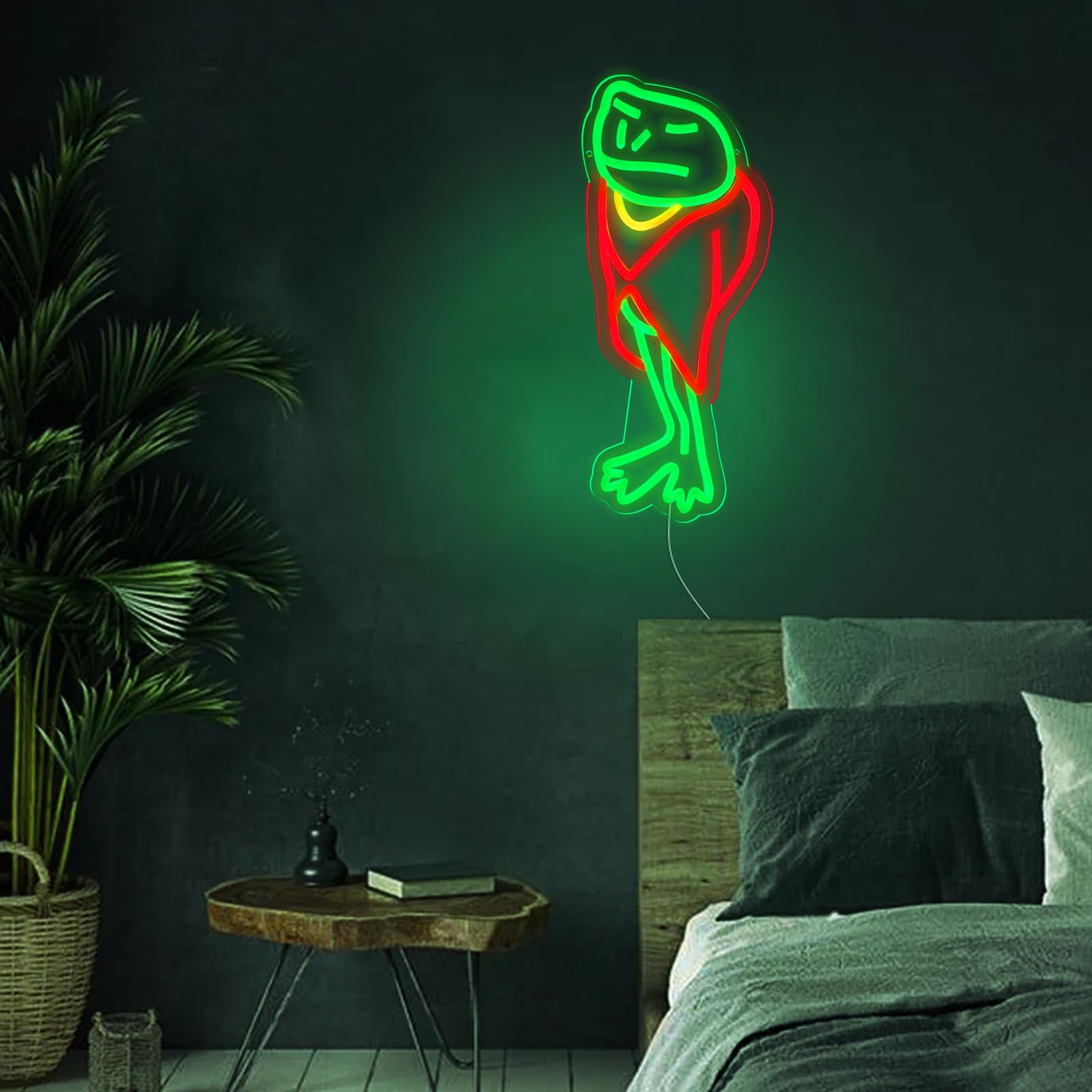 Tiabuy Frog Footman Neon Signs Alice in Wonderland Frog Neon for Wall Art Decor, Green Frog-Footman LED Lights for Dimmable LED