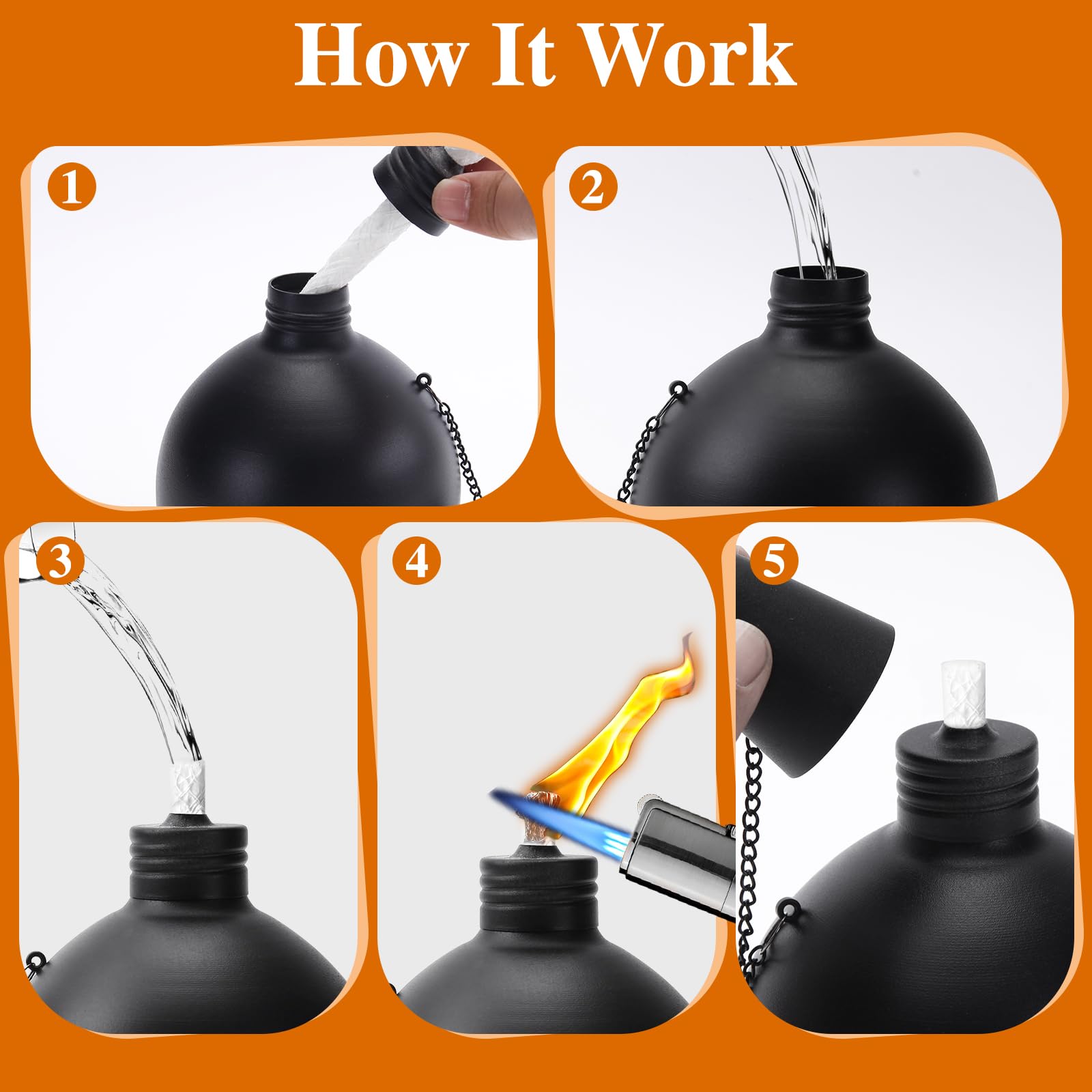 Mqkiwao 6 Pack Citronella Tabletop Torches  25 Oz Table Top Torches For Outdoor  Metal Oil Burner Candles  Garden Torches With Fiberglass Wick For Yard  Patio  Deck  Garden  Party  Landscape.