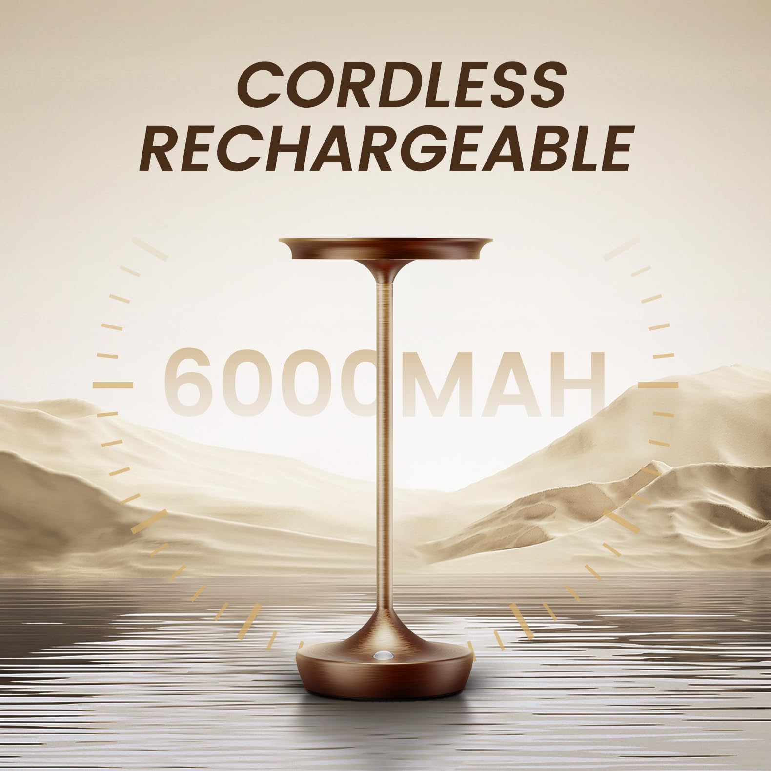 Tpczqj Cordless Table Lamp Rechargeable- Led Battery Operated Touch Lamps,Portable 3 Color Dimmable Waterproof Lights For Patio/