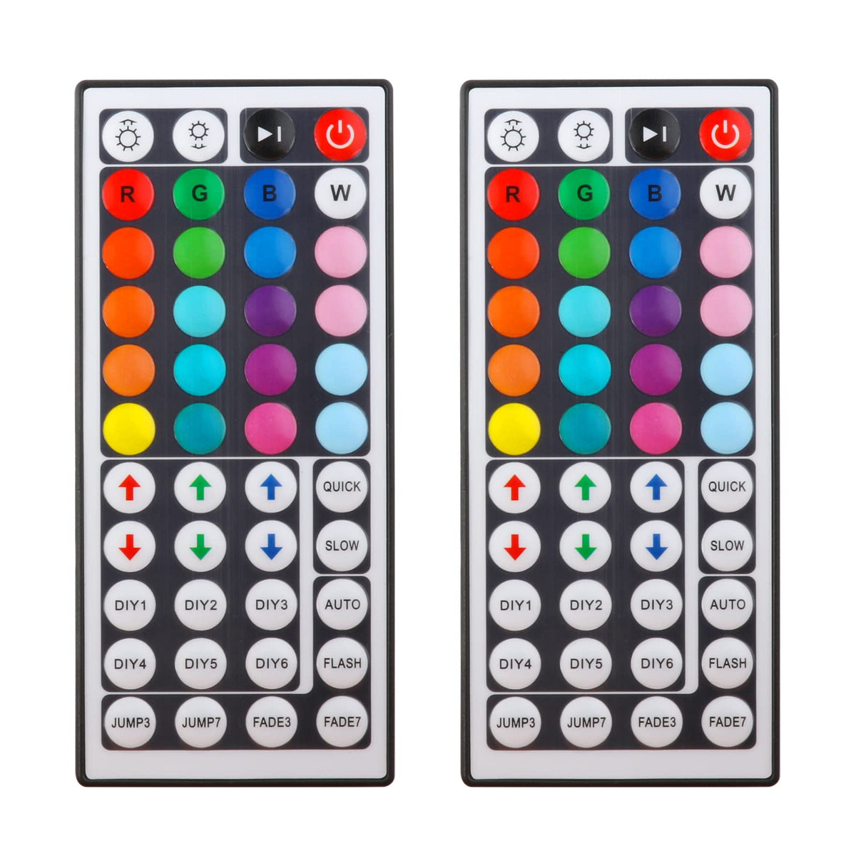 Yiliaw 2 Pack 44 Key Rgb Led Strip Light Remote Controller,Wireless Dimmer Ir Remote Control Replacement, For Smd 5050 3528 2835