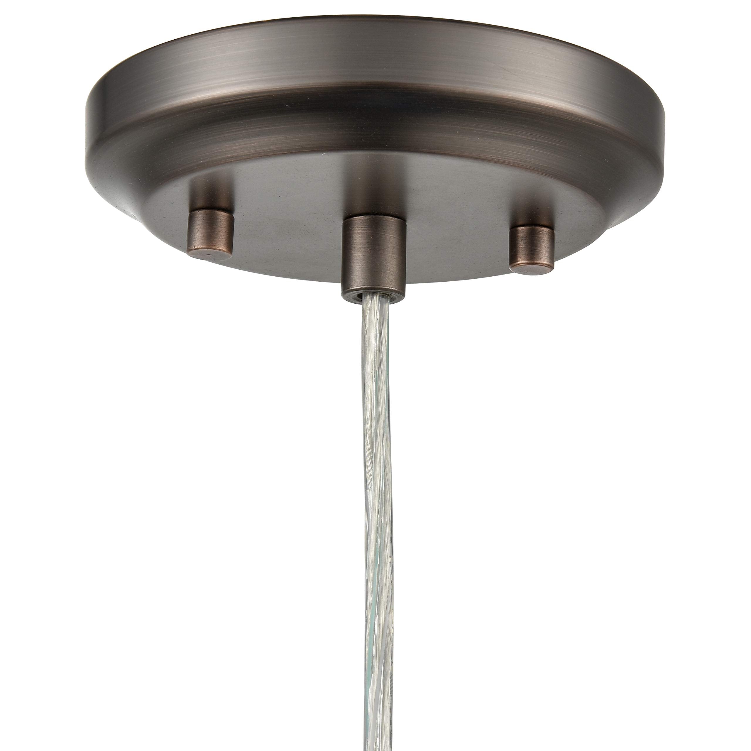 Light Society LS-C236-BZ Topeka Mini Mason Jar Pendant Light, Glass Shade, Vintage Industrial, Modern Bronze Finish