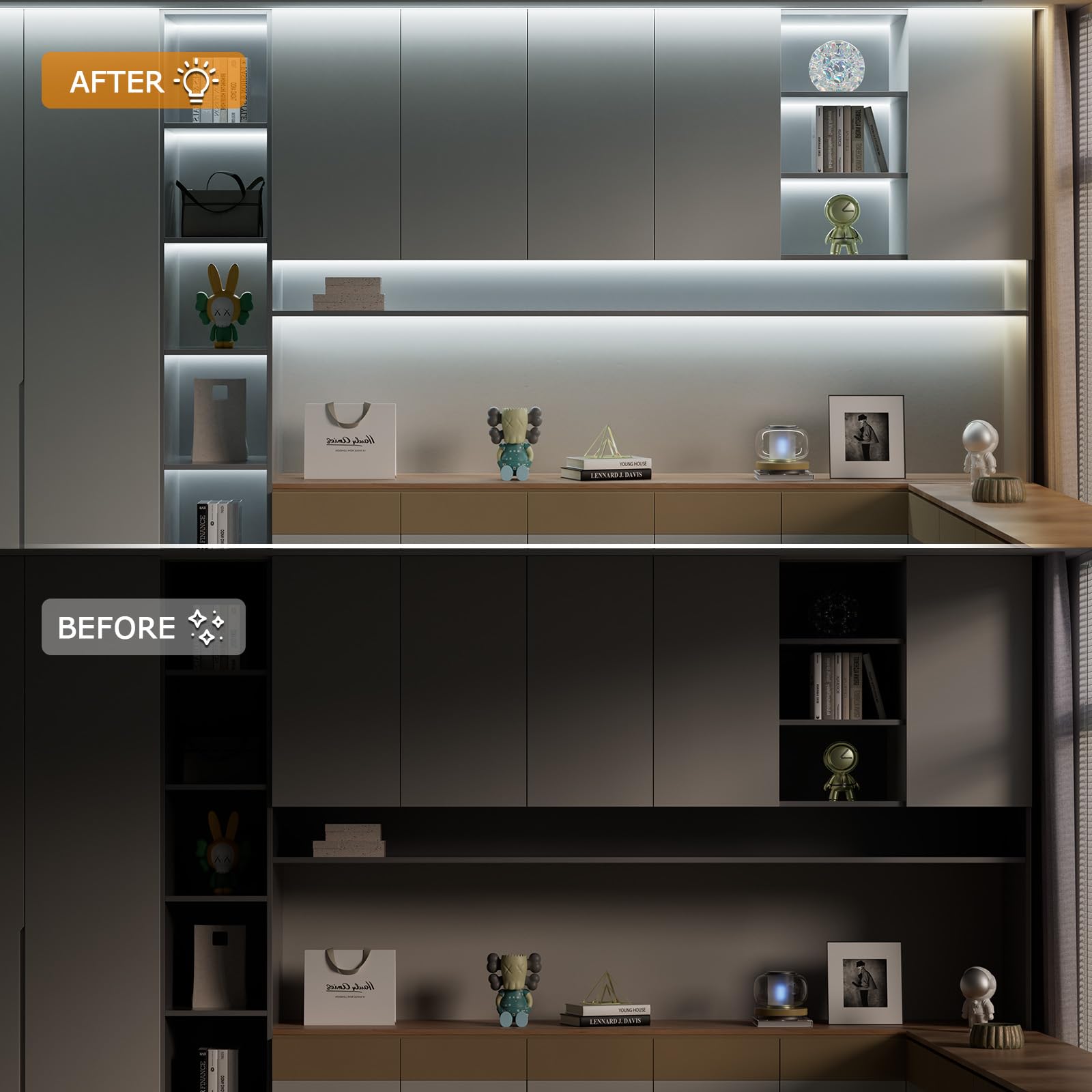 Pautix Cob Led Strip Lights White 5000K, 24Ft/7.5M Super Bright Cri90+ Flexible Led Tape,Dc24V For Cabinet Home Diy Lighting Projects With 1Pcs Solderless Extension Wire(Power Supply Not Included)