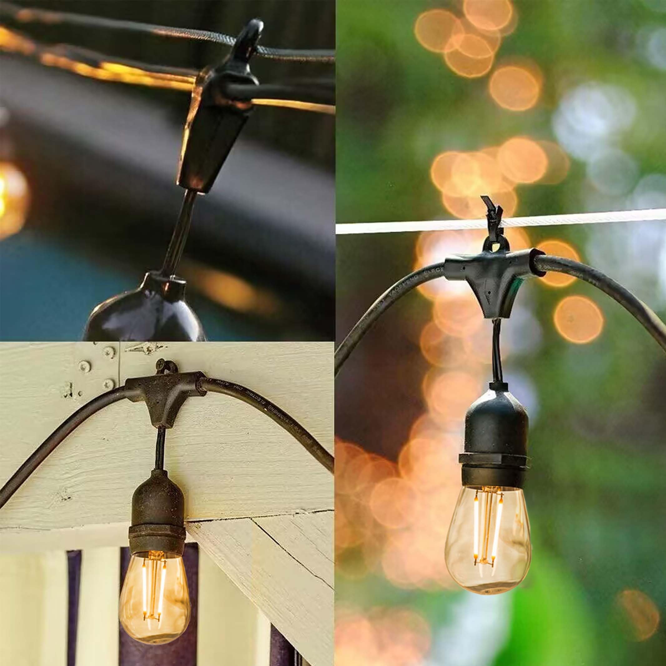 Banord 48FT Outdoor String Lights - Waterproof with 2W Dimmable LED Bulbs, Warm White, Perfect for Patio, Garden, Deck, and Party