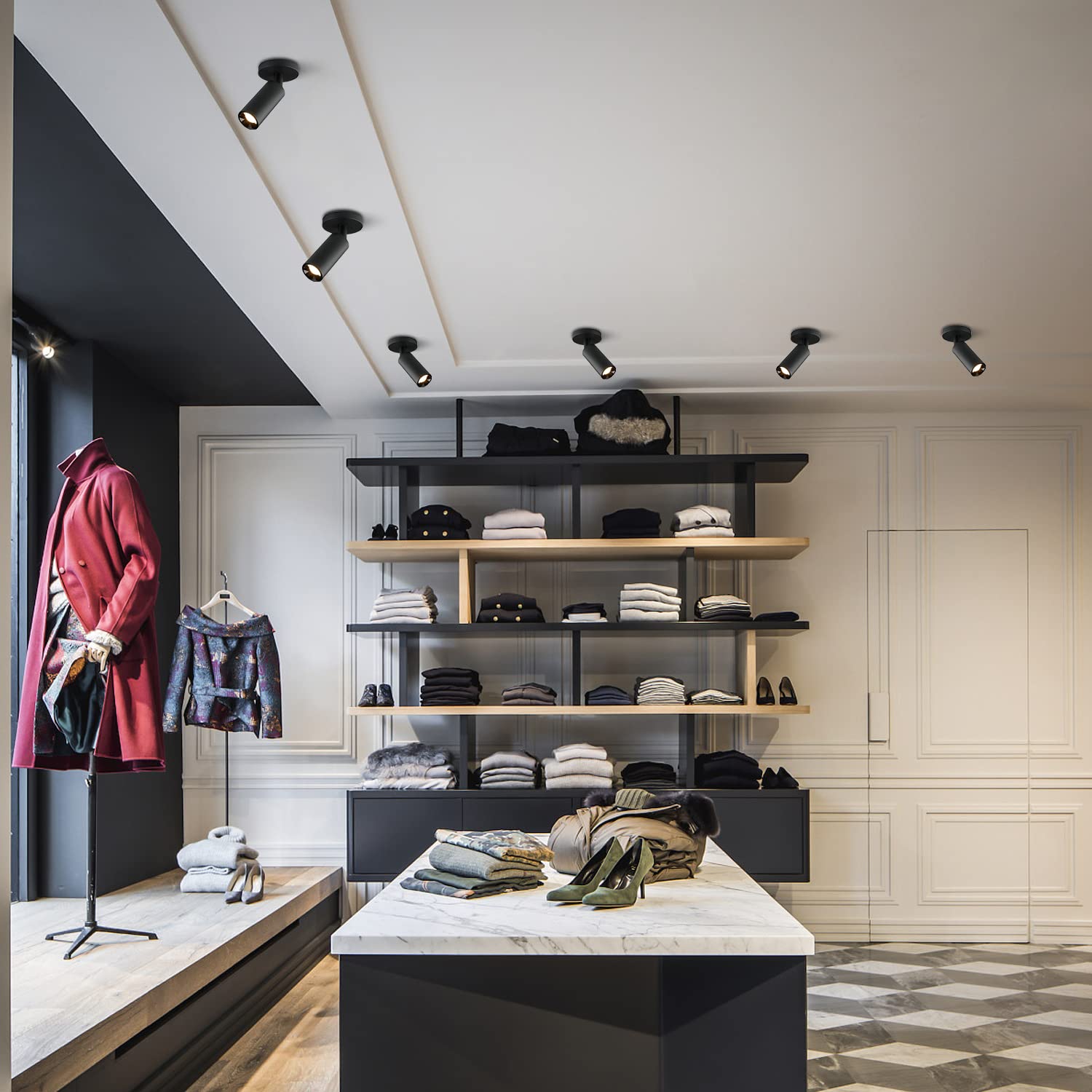 Kco Lighting Led Track Lighting Heads Matte Black Ceiling Mount Spotlight Adjustable Tilt Angle Track Lighting Fixture