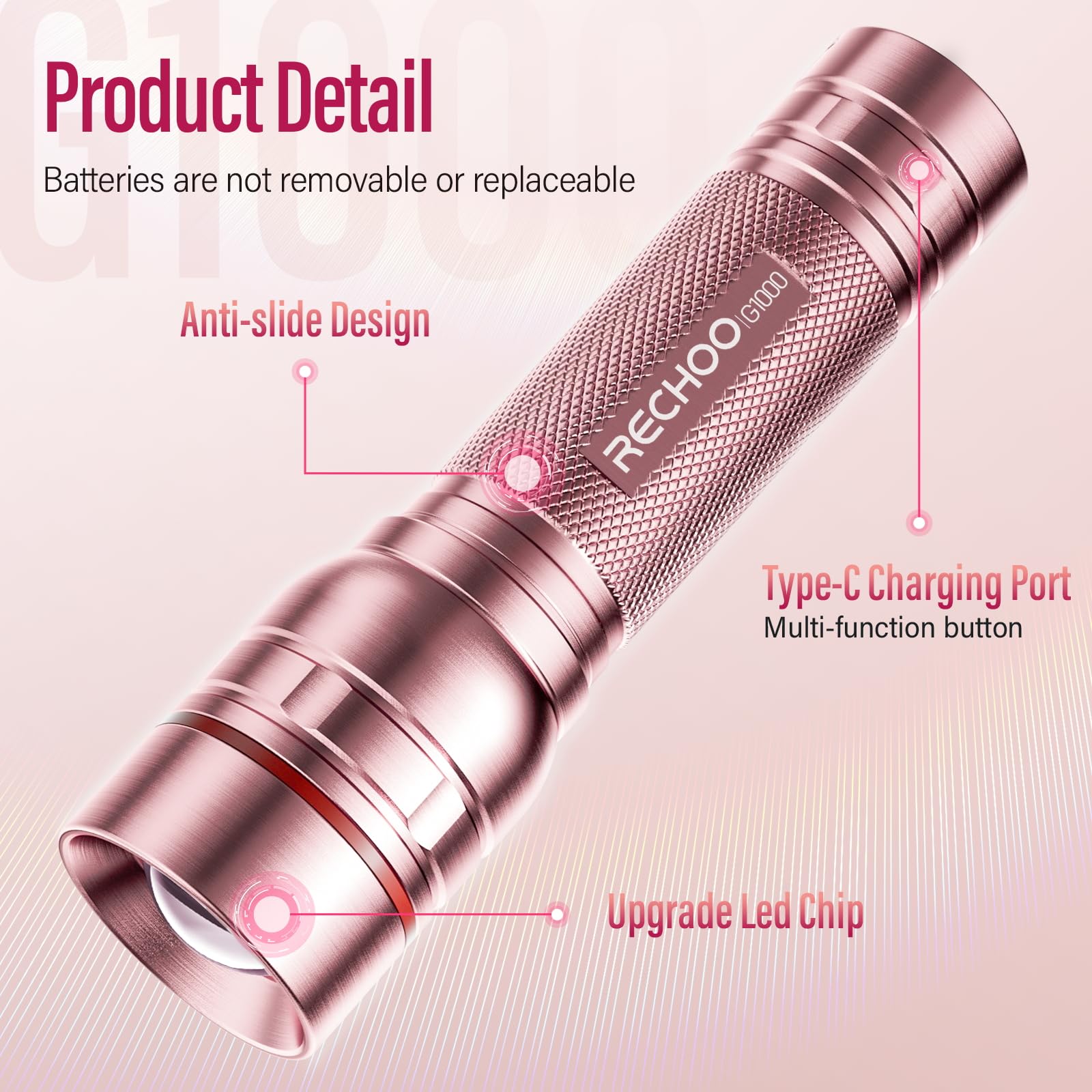 Rechargeable Flashlights High Lumens, G1000 Super Bright Flash Light 2 Pack, Small Zoomable Led Flashlight With 3 Lighting Modes