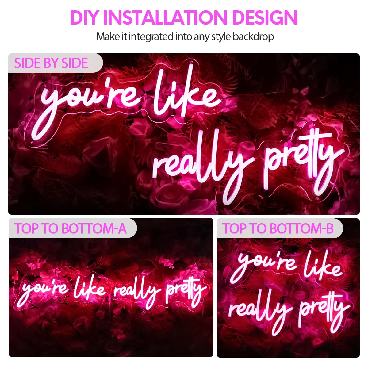 Raipile LED Neon Sign - 32x7 Inch Wall Art, Large Size, inYoure Like Really Prettyin Model FBA-Youre Like Really Pretty