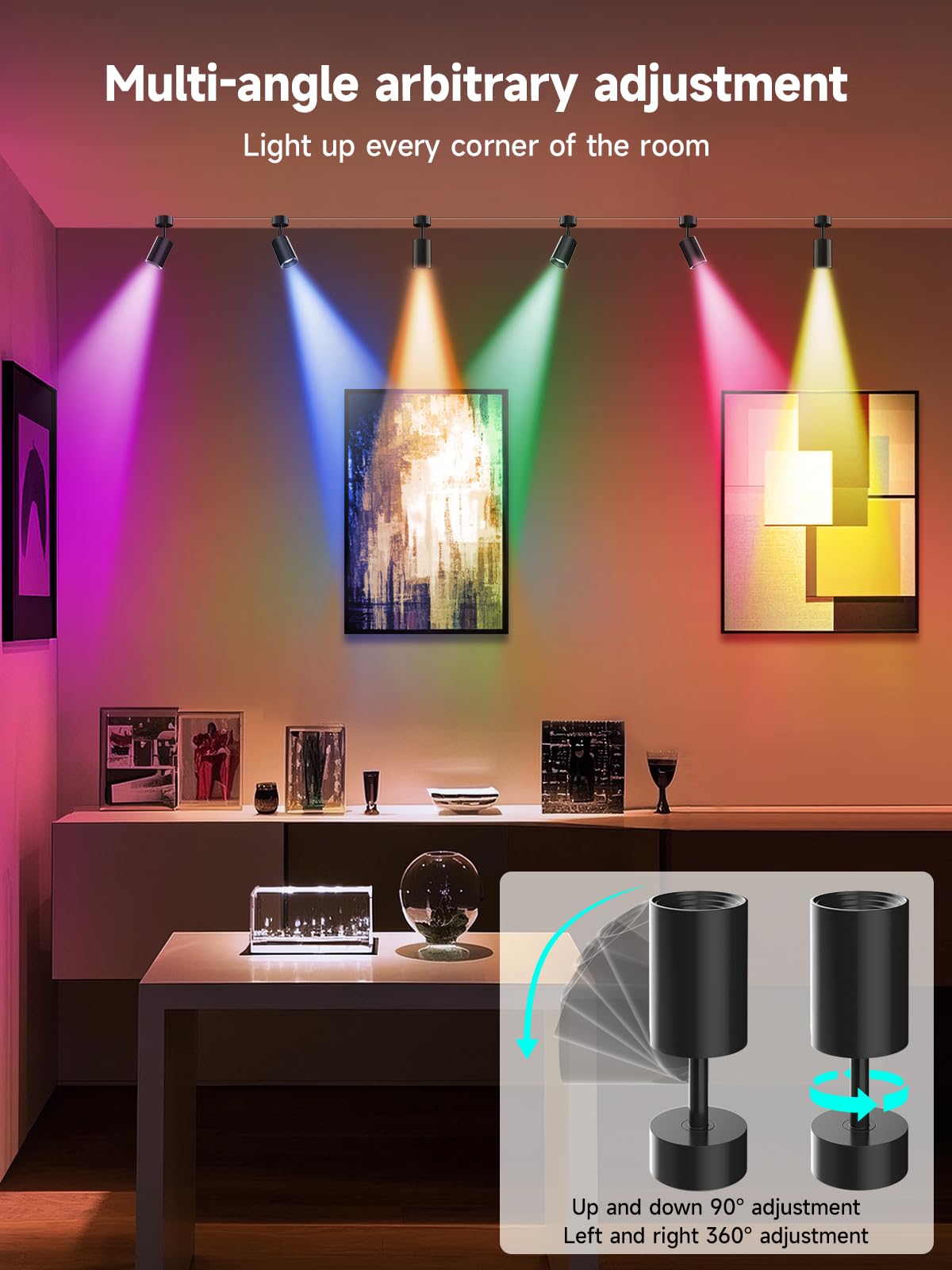 Tyute RGB Color Changing Spotlights - Dimmable LED Downlights, App & Remote Control, Model SSG-402, 16 Million Colors