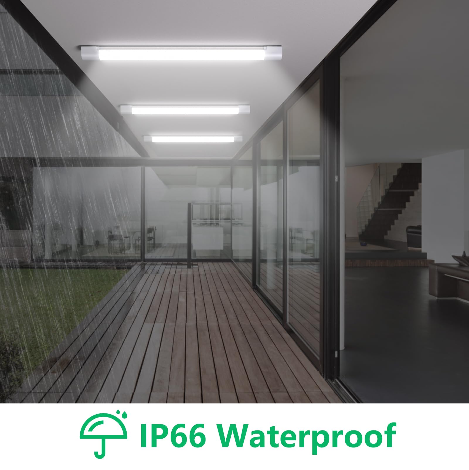 Modlicht 4Ft Plug In Shop Light 2Pcs, 5000K Linkable 36W Workbench Light, Led Tube Lights With Plug, 4500 Lm Ceiling Closet Light For Laundry Garage Basement Kitchen