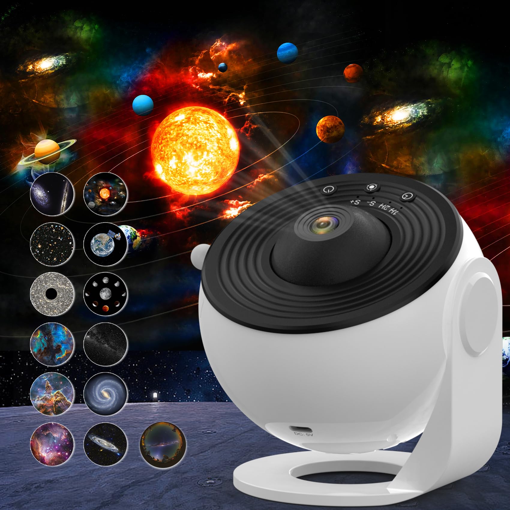 Star Projector For Bedroom, 360 Rotation Night Light With 4K Replaceable 13 Galaxy Discs, Large Projection Area For Kids & Adult