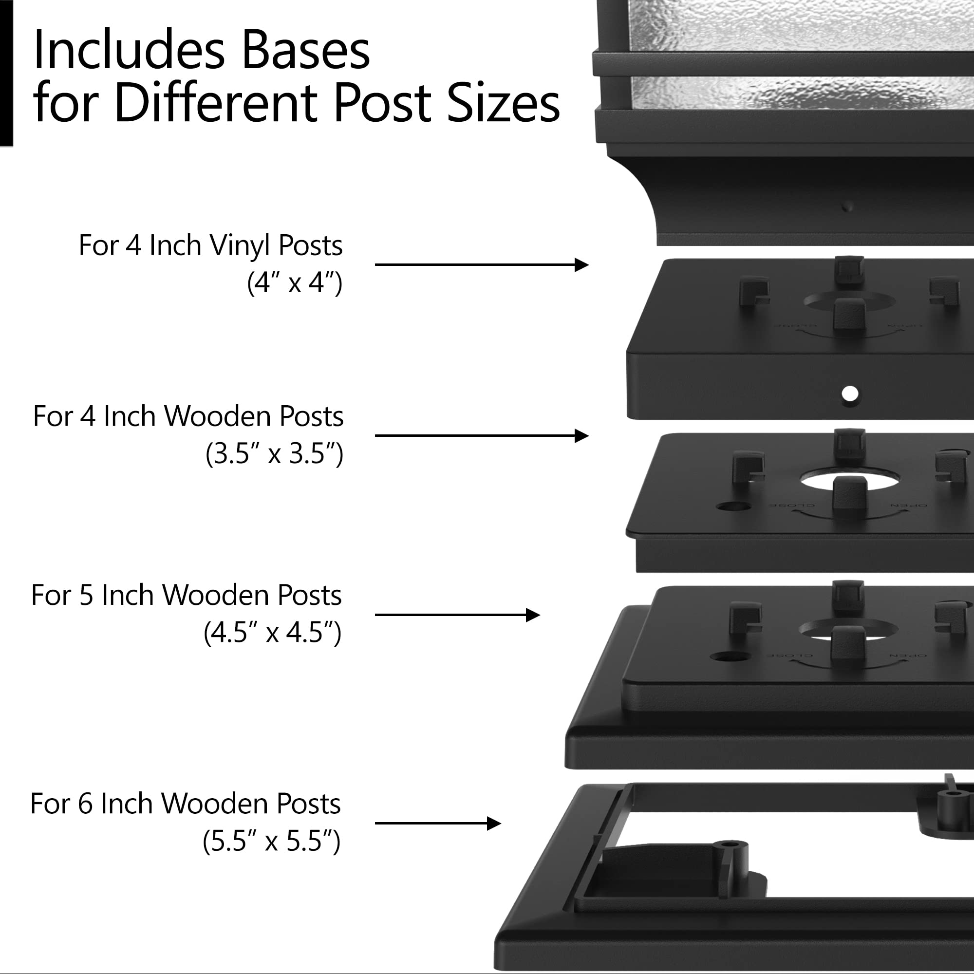 Davinci Lighting Solar Post Cap Lights - 4x4/5x5/6x6, Bright LED, Slate Black, Aluminum, Model DL116, 1 Pack