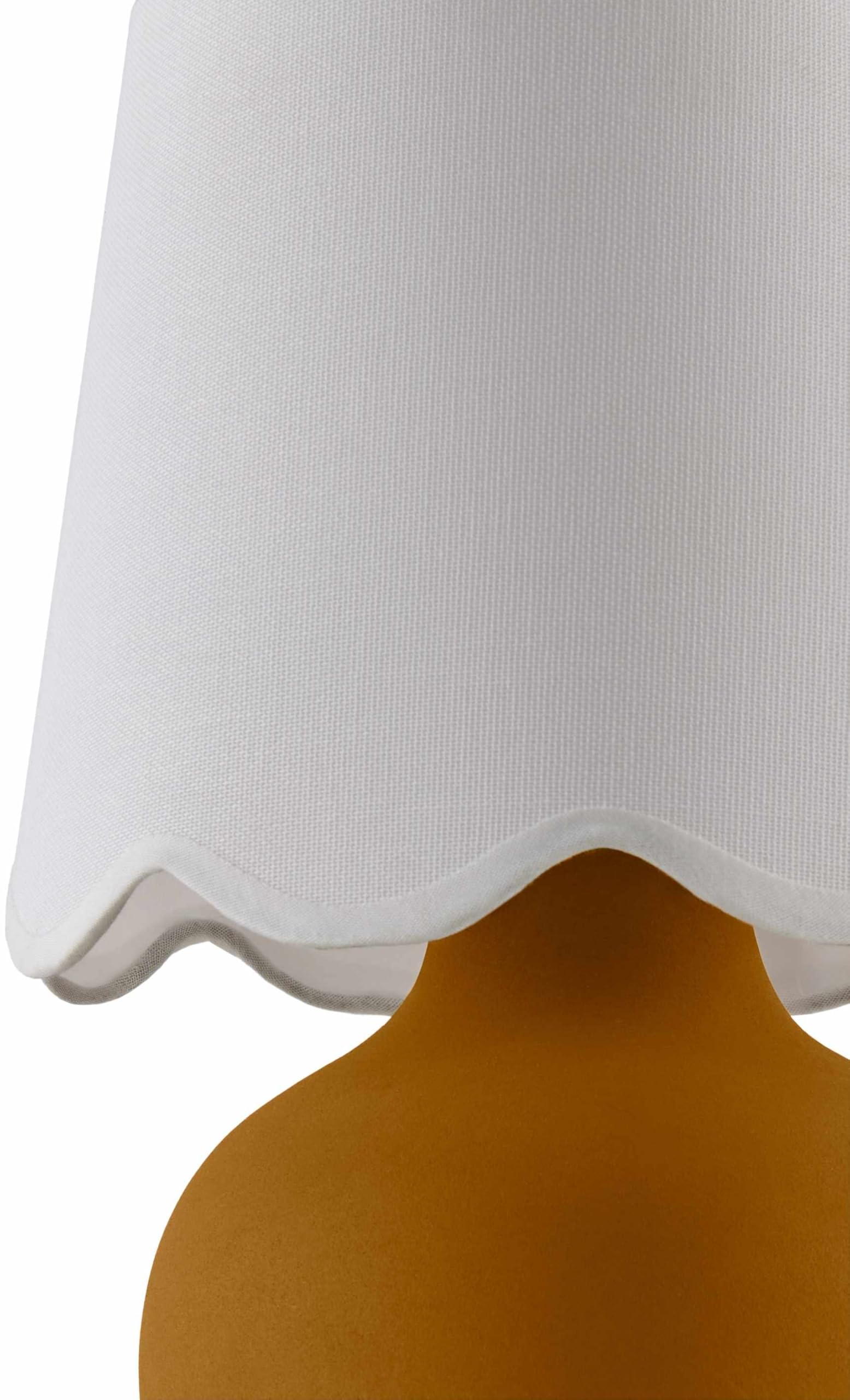 Hauteloom Theisseil Table Lamp, Ceramic, 13inH x 8inW x 8inD, Tan/White/Translucent, Model TXCHME8