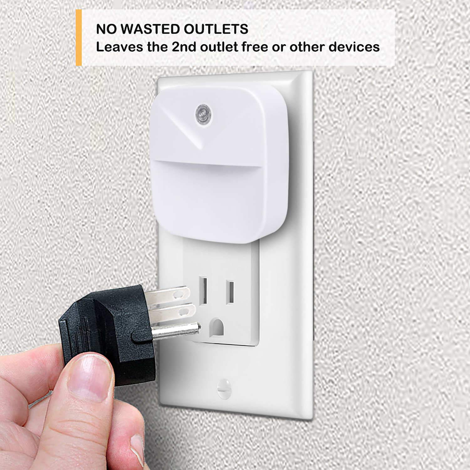 Uigos Led Night Light, Warm White Nightlight, Dusk-To-Dawn Sensor, Bedroom, Bathroom, Kitchen, Hallway, Stairs, Energy Efficient