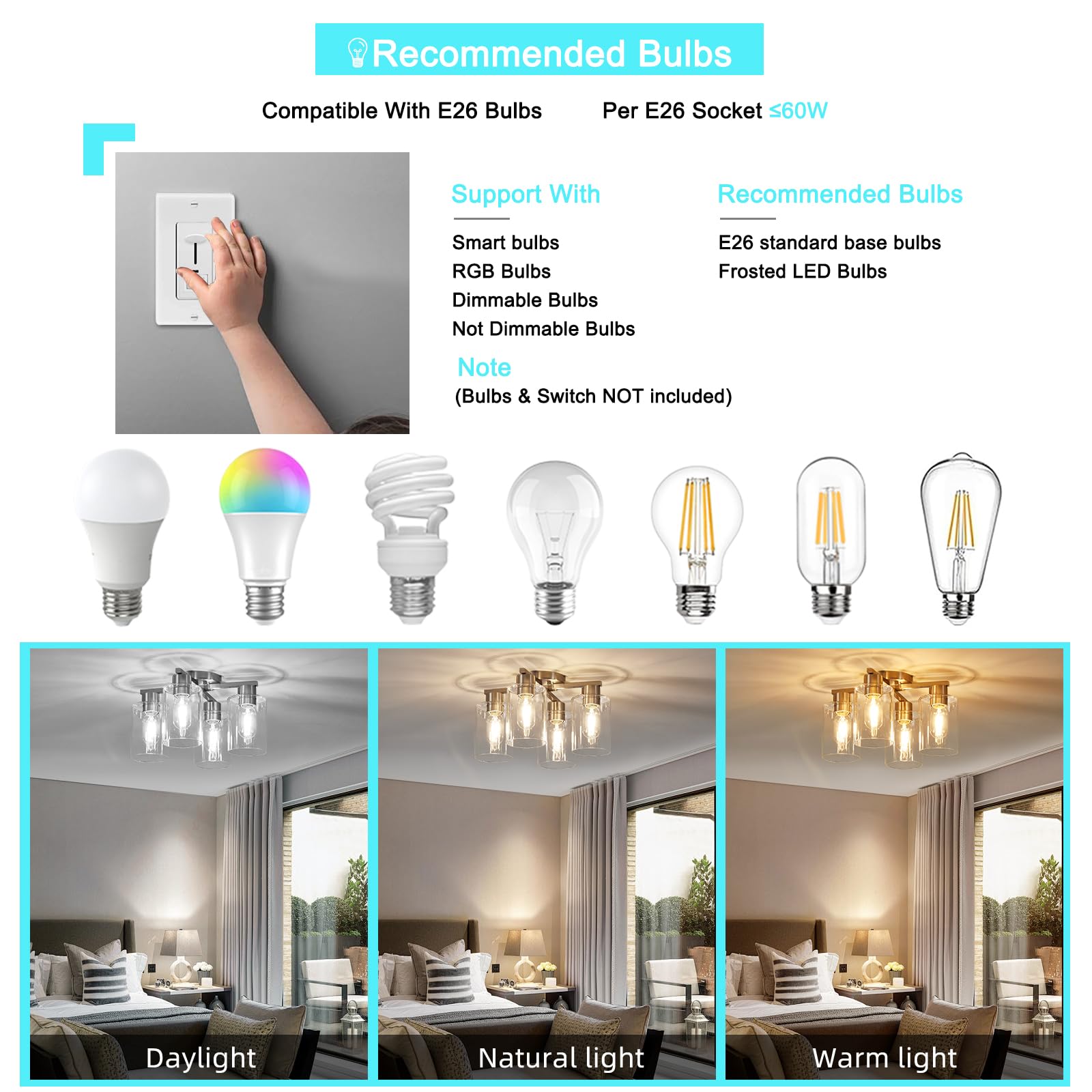 Yyt Kitchen Lighting Fixtures Ceiling, Semi Flush Mount Ceiling Light, Brushed Nickel Ceiling Light Fixture, 4 Light Kitchen Cei