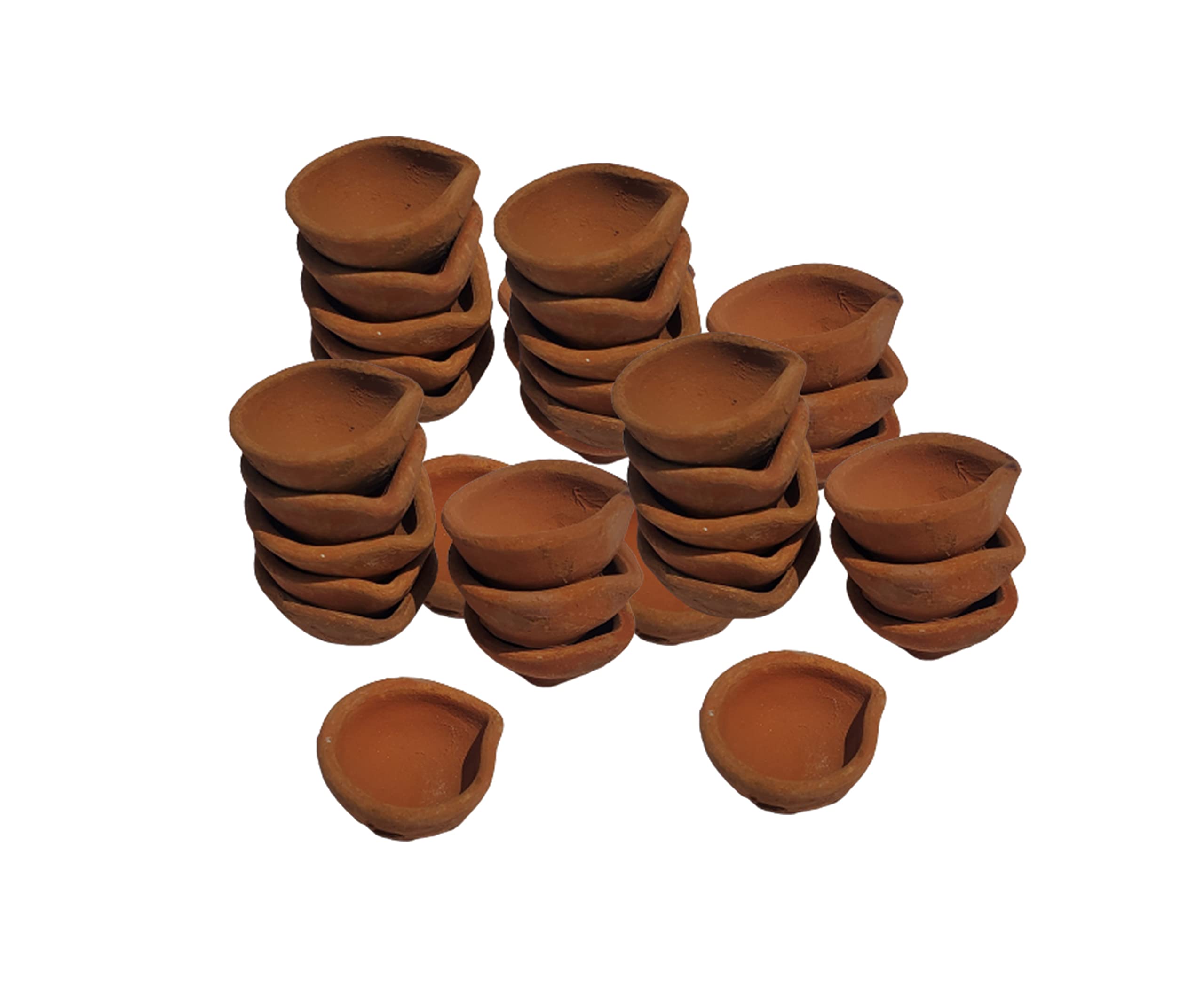 Pure Source India Natural Clay Traditional Diwali Ke Diye | Earthen Clay Diya | Mitti Ka Diva | Diyas for Pooja (Set of 12)