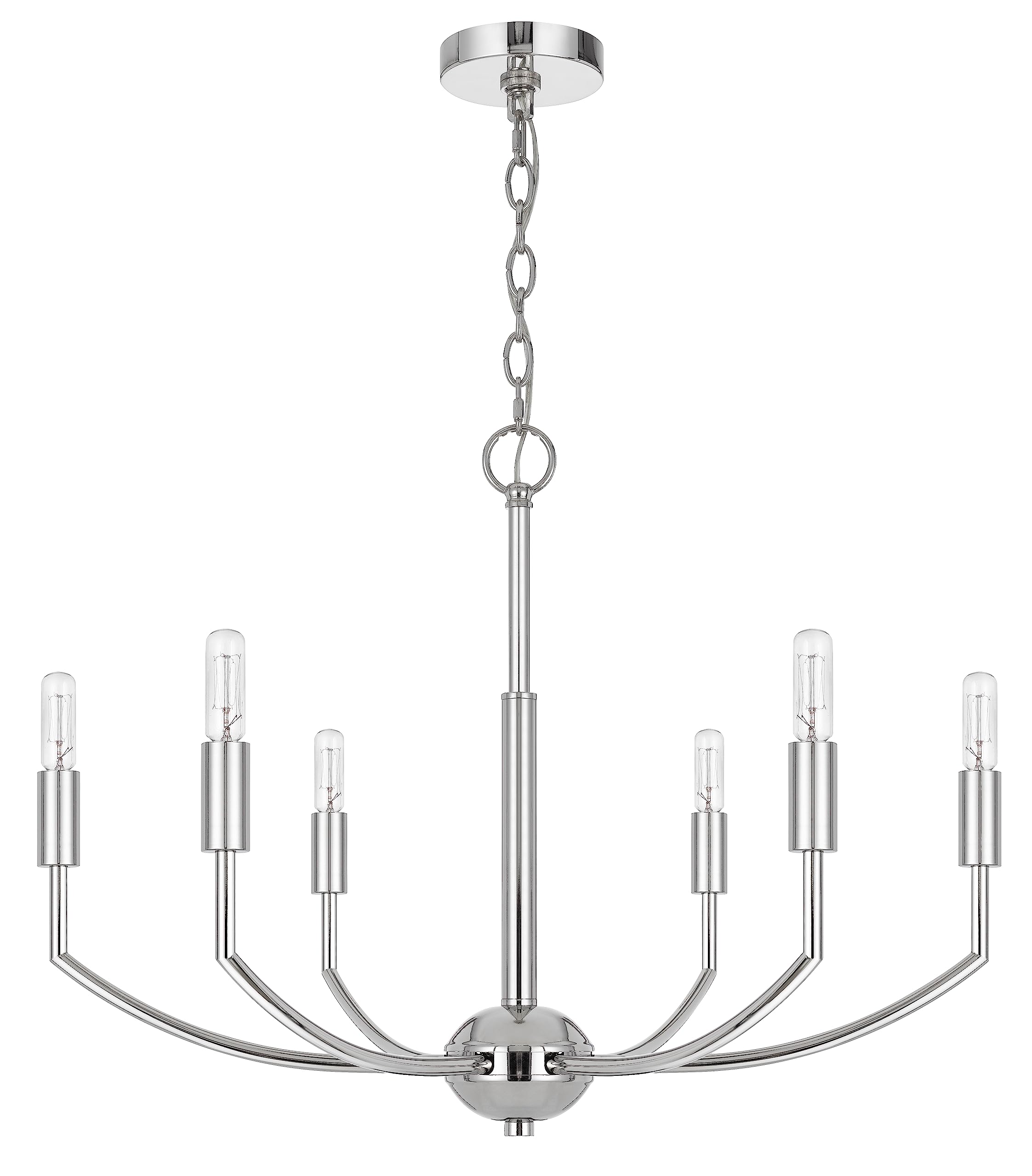 Cal Lighting Maxton 60W x 6 Metal Chandelier, Chrome