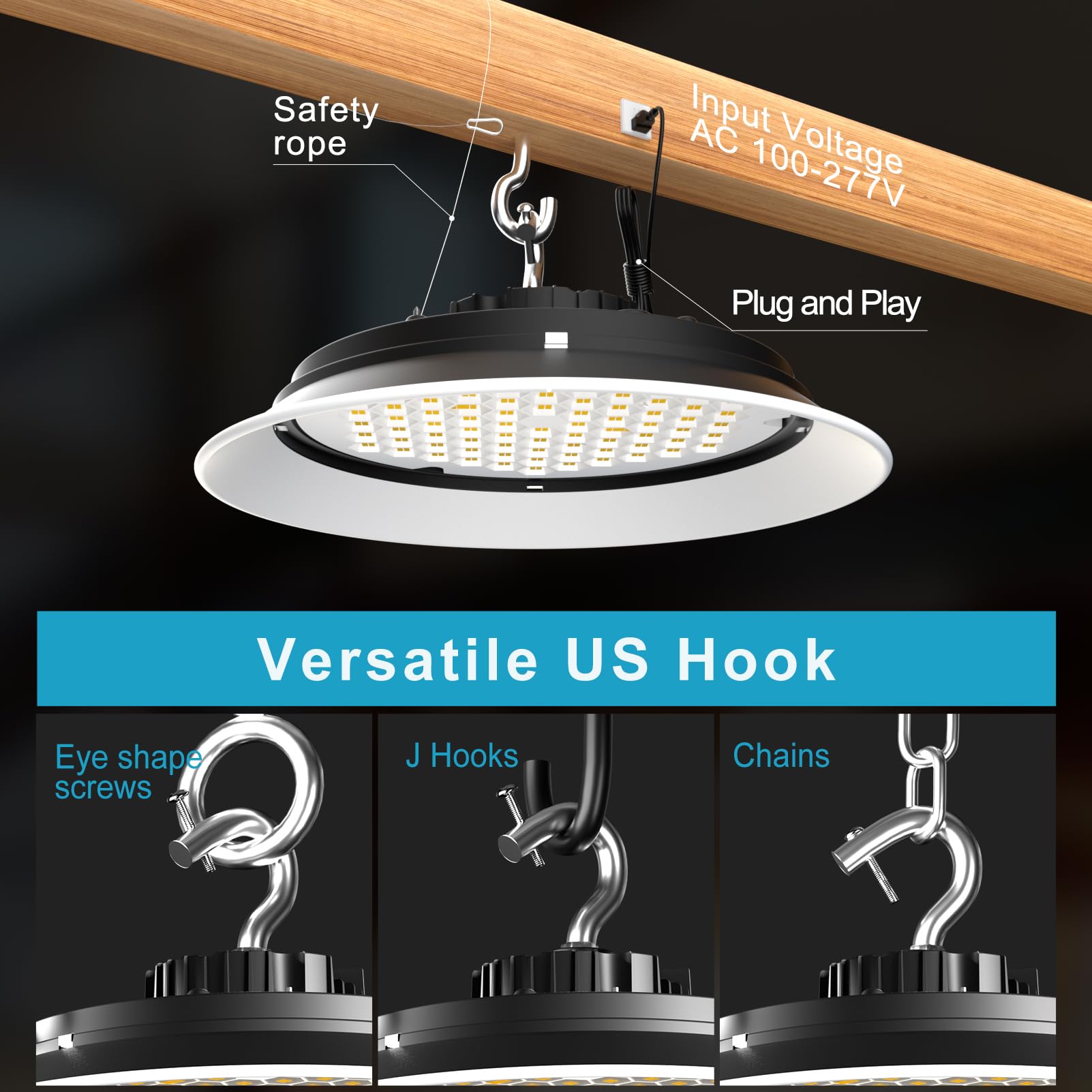 Lightdot 165W (200X1W Led) Led High Bay Light With Diffuser 24750Lm High Bay Led Lights, Ac100-277V 5000K High Bay Led Shop Ligh