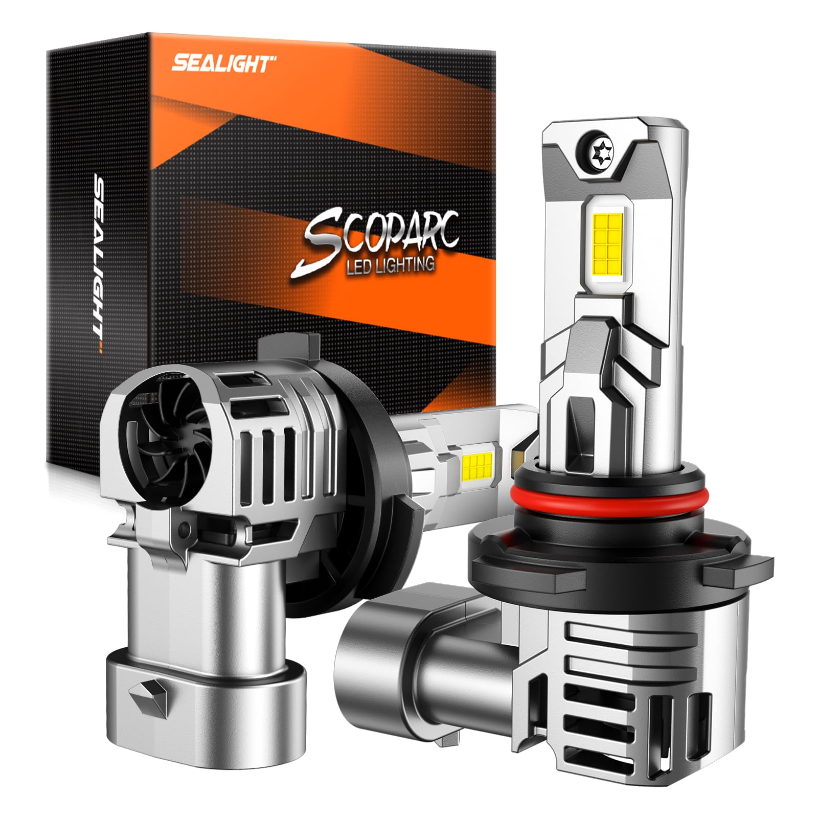 SEALIGHT H10 Fog Light Bulbs, 6500K Cool White, Plug-N-Play, Aluminum, Pack of 2