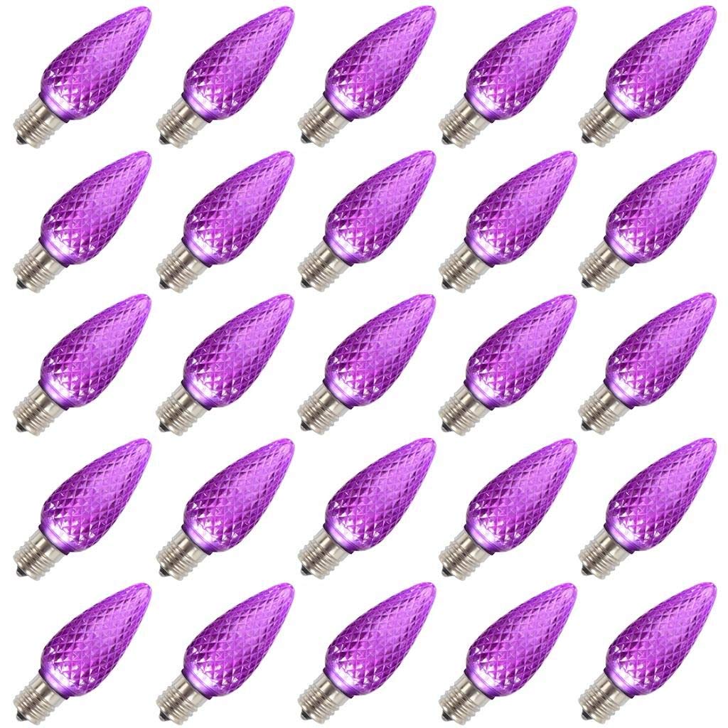 Vickerman C9 Led Purple Faceted Replacement Bulb, Package Of 25