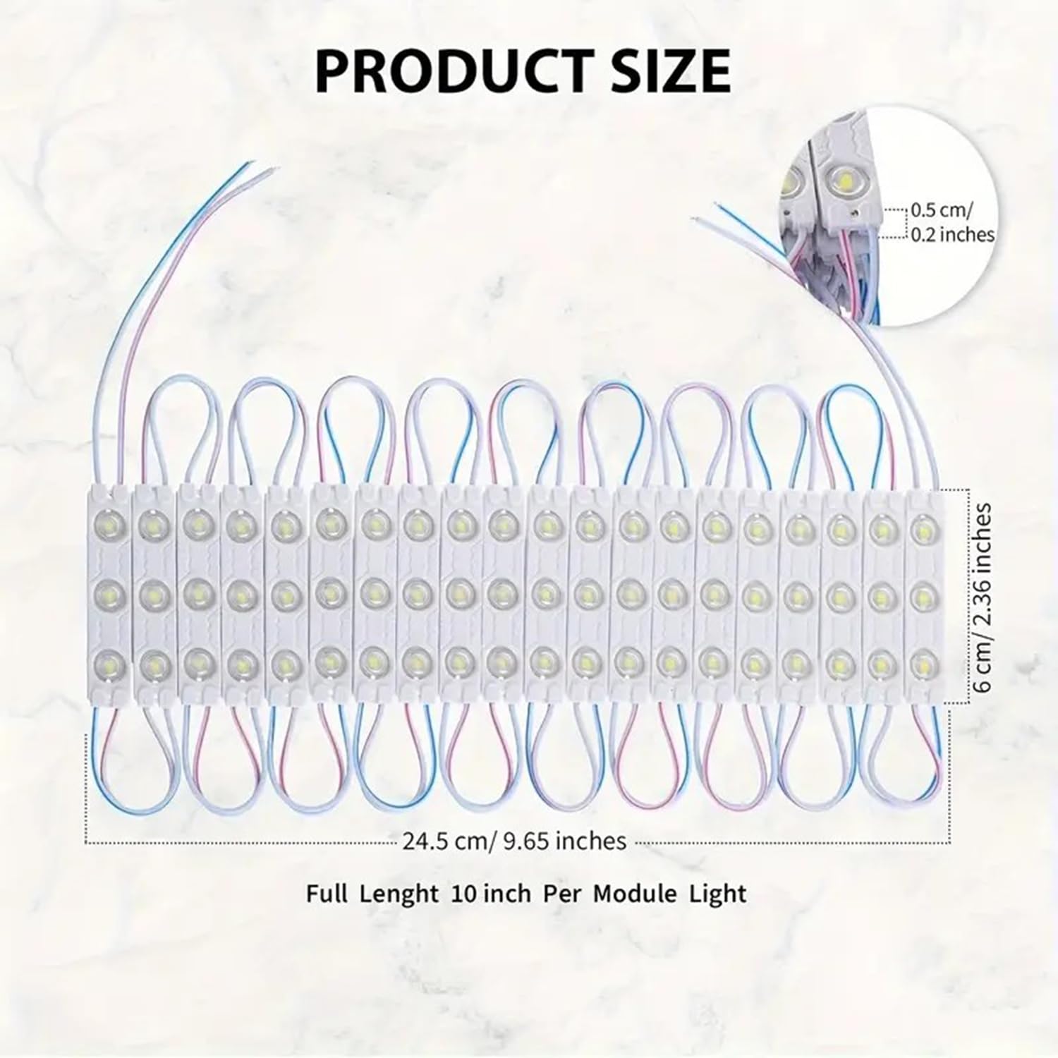 Aooyuanke Led Module Light 6000K White 20Pcs 2835Smd 150Lm Per Led Module Waterproof Decorative Light For Advertising Sign With