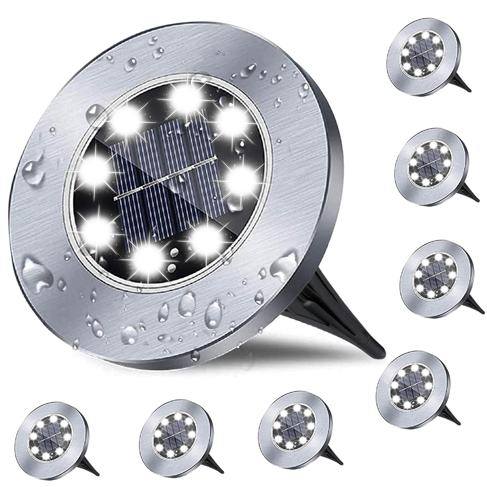 Rayolon Solar Ground Lights, Waterproof Solar Lights, Upgraded Outdoor Garden Waterproof Bright In-Ground Lights, Landscape Ligh