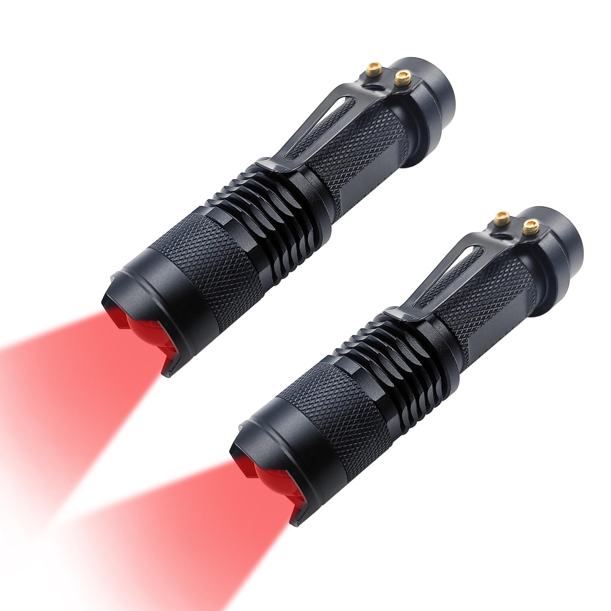 XINFEIBEI Mini Red Flashlight, Low-Lumen Compact Red Light Flashlight Portable Zoomable for Night Vision Short-Range Illuminatio