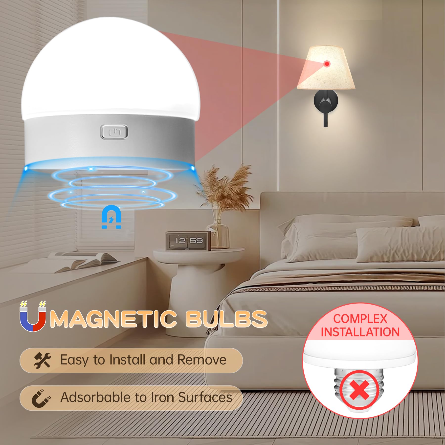 Battery Operated Wall Sconce - Two Sets Of Rechargeable Wall Lights With Remote, 3000K-6000K & 12-Color Rgb Adjustable Effects & Brightness Wall Lamps, One-Piece Lampshade & Magnetic Bulbs Included