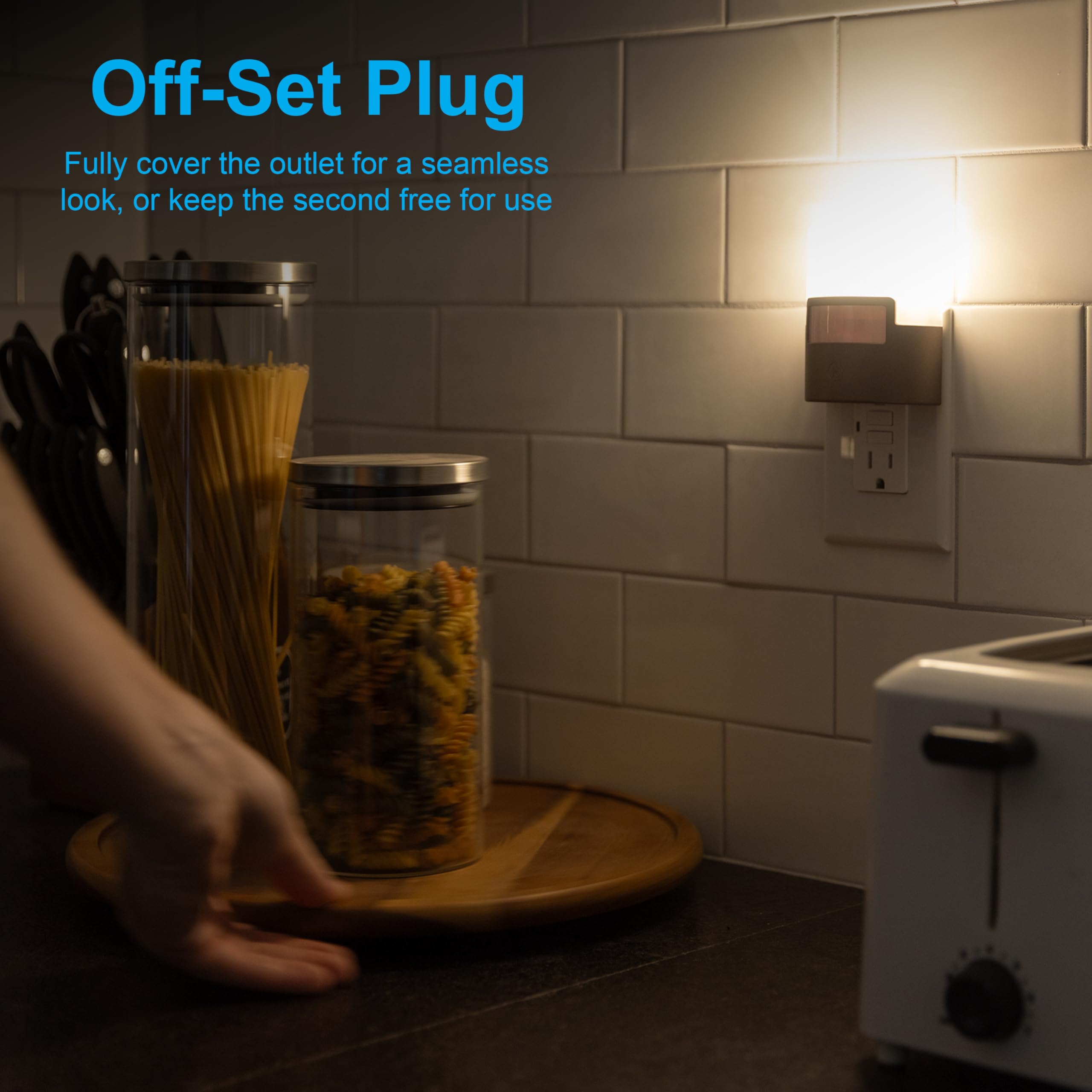 GE LED Motion Sensor Night Light, 40 Lumens, Energy Efficient, 1 Pack, Bronze, Model 26140, Ideal for Bedroom, Bathroom, Kitchen, Hallway