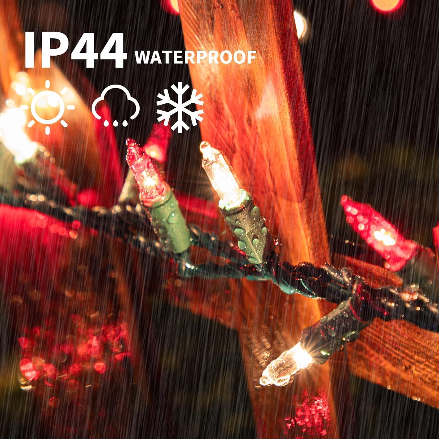 Lamphome 100 Count Red Clear Christmas Lights  Green Wire 20Ft Incandescent Holiday String Light Set For Indoor Outdoor Use Christmas Tree  Halloween  Valentine Wedding Lighting Decoration