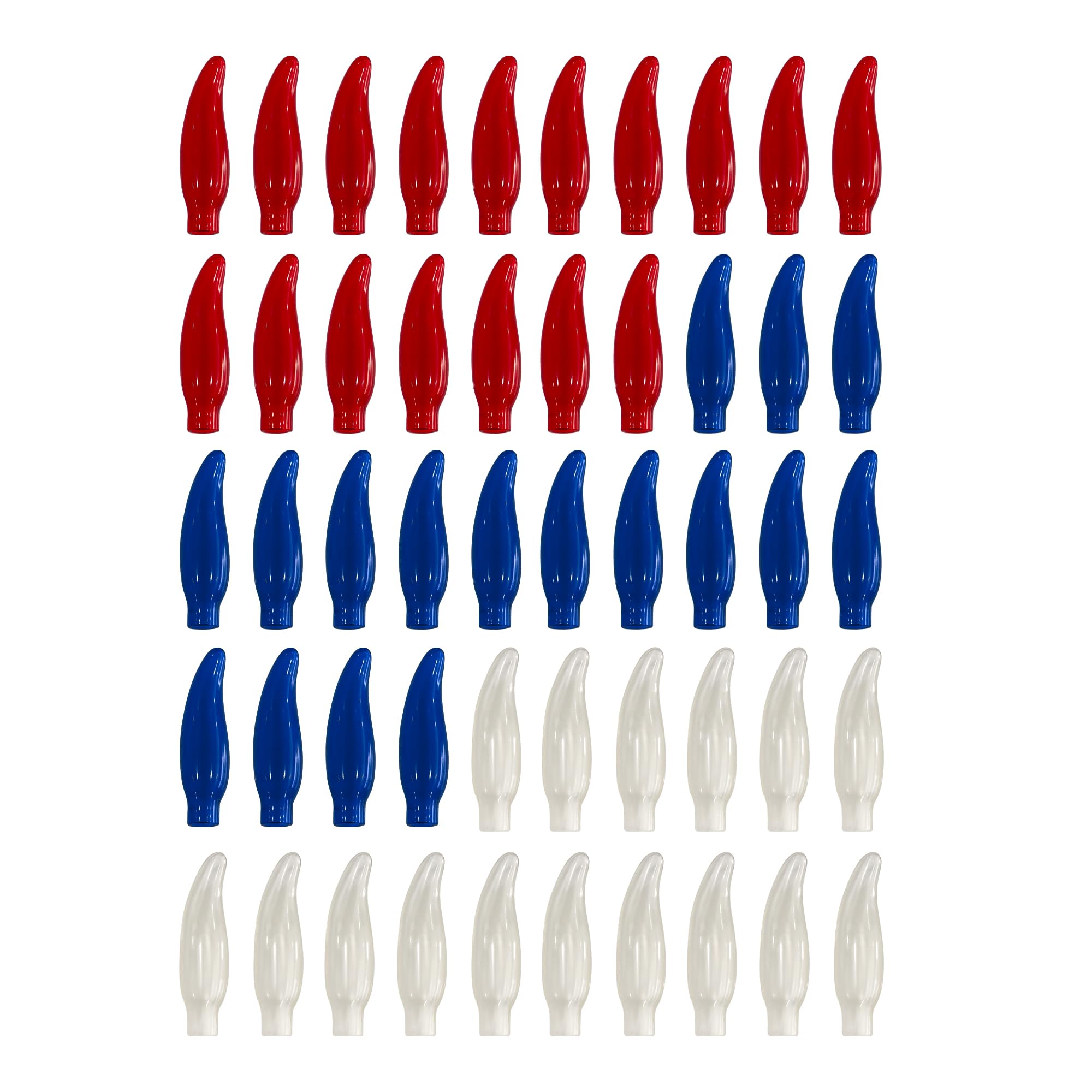 LETS FIESTA Chili Pepper Light Covers - 50 Vinyl Covers for LED String Lights - Multicolor Indoor/Outdoor - Patriotic