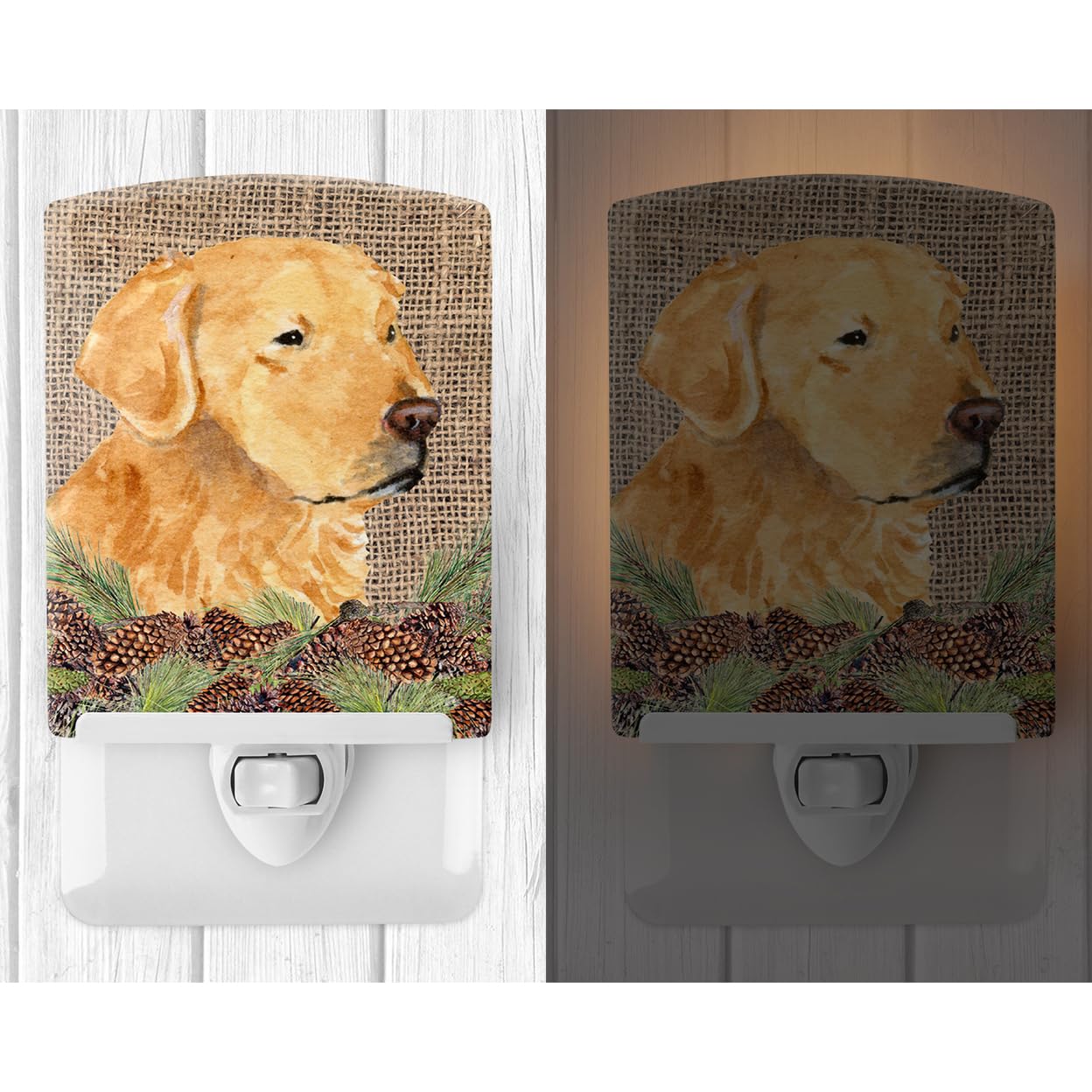 Carolines Treasures Ceramic Night Light, Golden Retriever, 6x4x3 inches, Model SS4067CNL, Ideal for Bedroom, Bathroom, Nursery, Multicolor