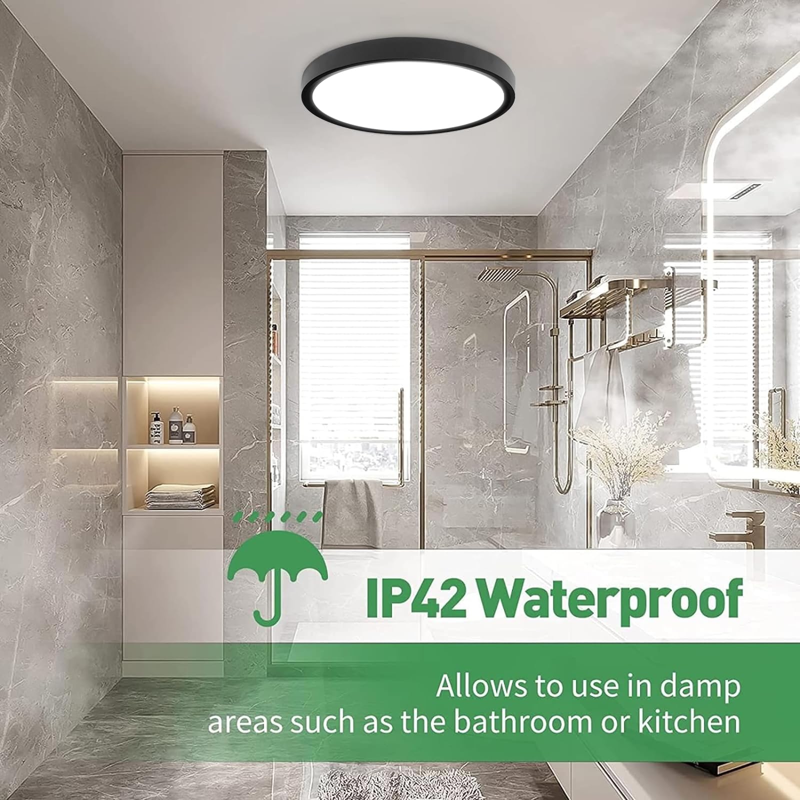 6Pk 9 Inch Led Flush Mount Ceiling Light, 18W, 1860Lm, 3000K/4000K/6000K Cct Selectable, Round Flat Panel Light Low Profile Ceil