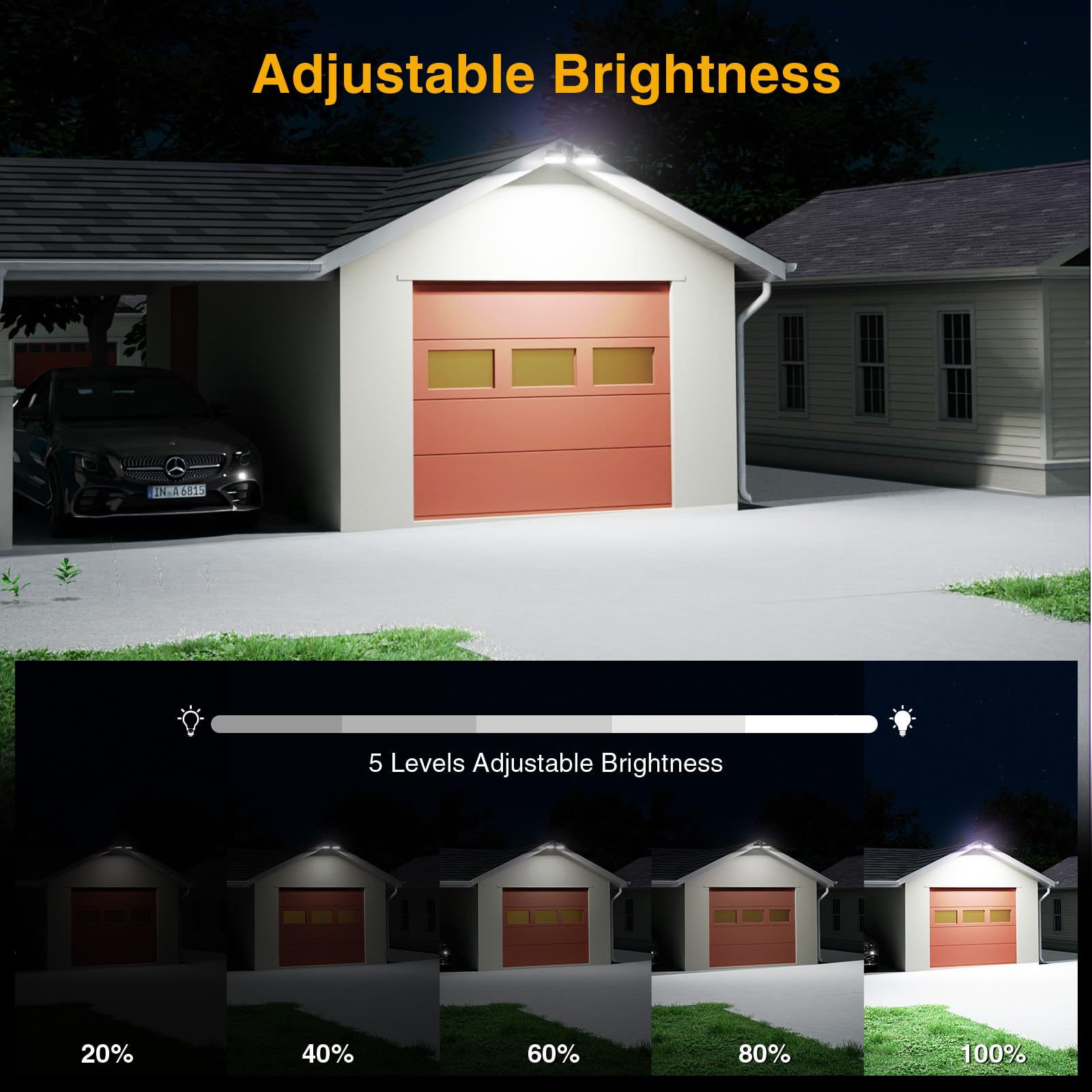 Onforu LED Barn Light 100W, Dusk to Dawn, 6500K, Dual-Head Flood Light, 10000LM, IP65 Waterproof, Black, Model GCA100