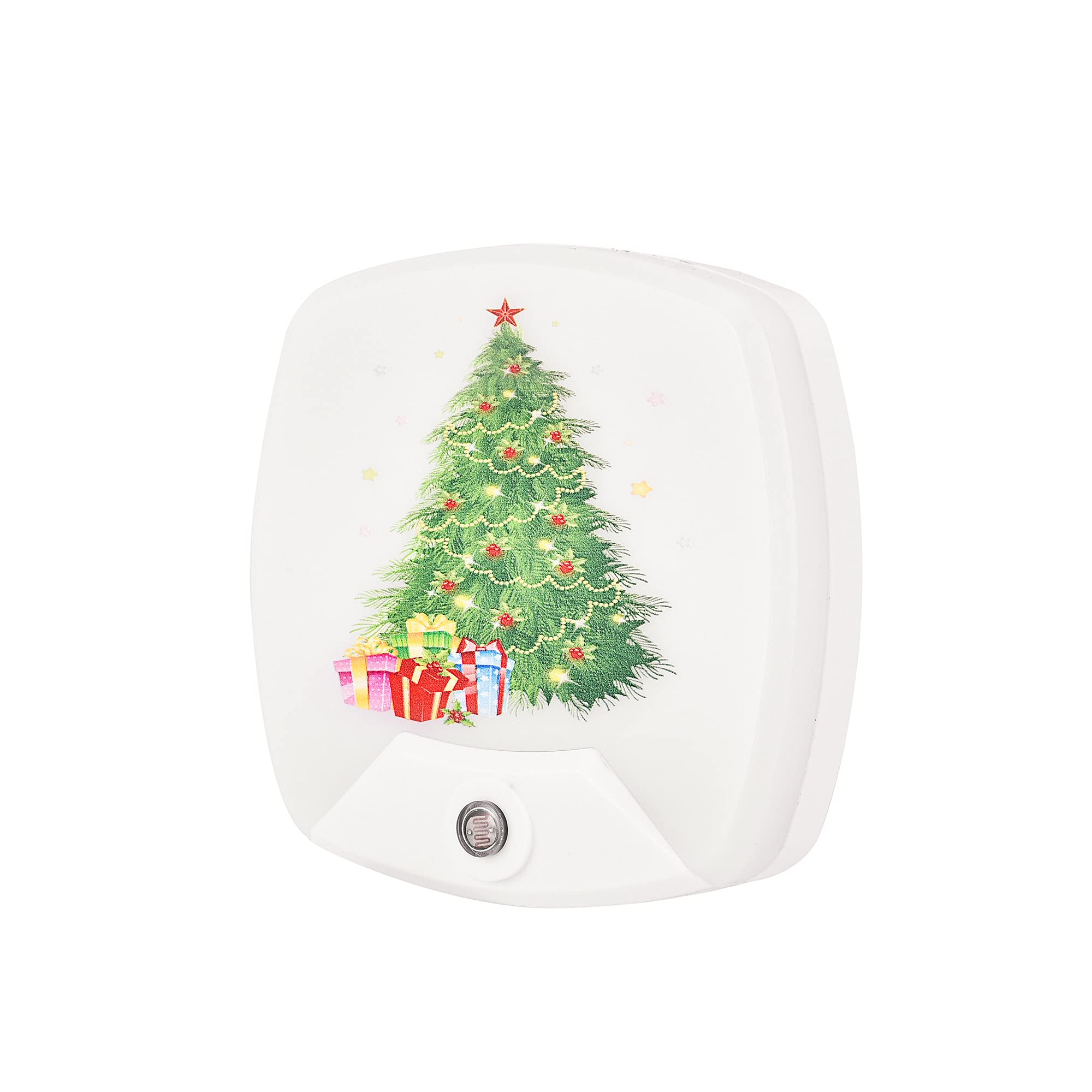 2 Pack - Cartoon Christmas Tree LED Plug-in Night Light for Kids - Wall Lamp Take Good Care Children Sleep Light Sensor Auto Con