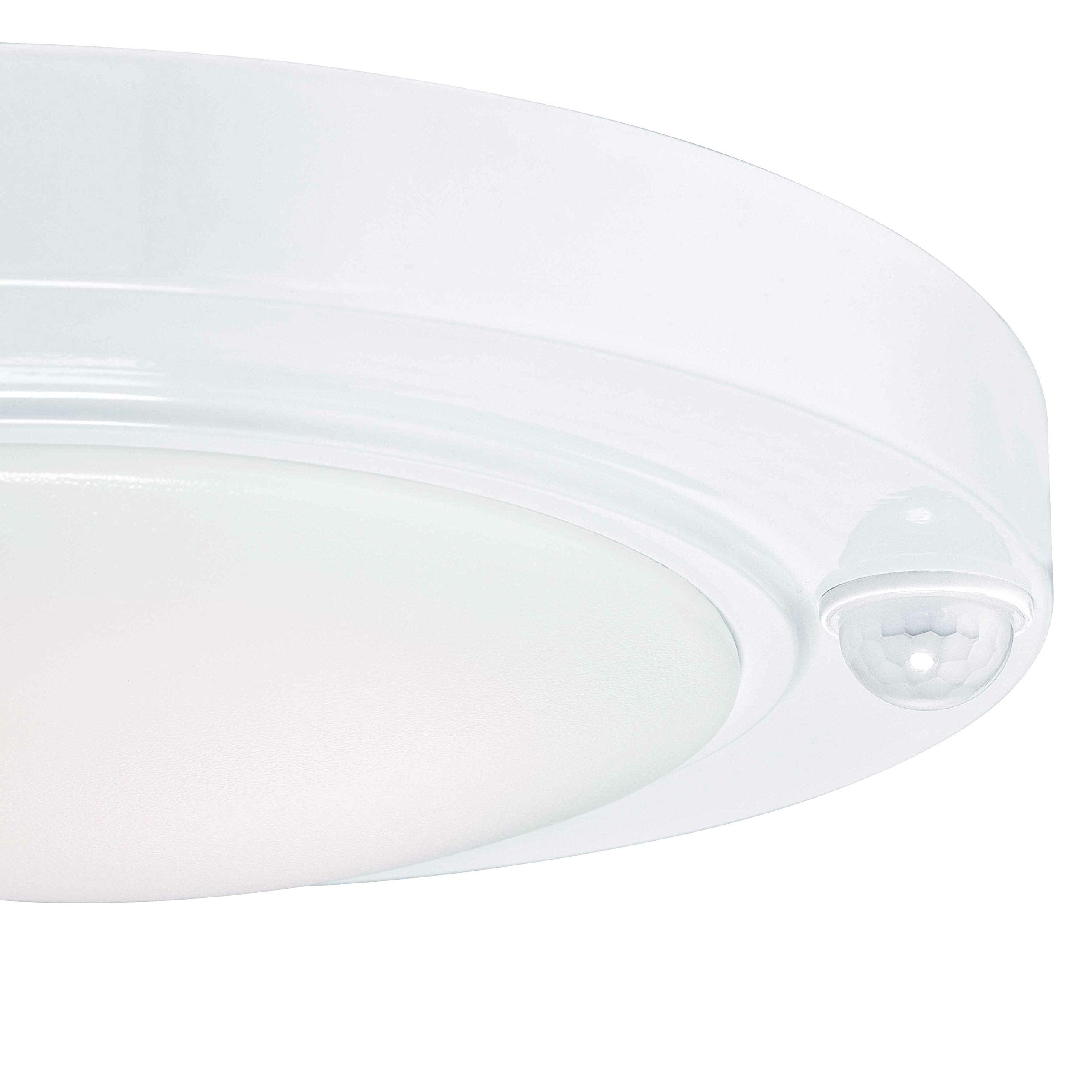 GRUENLICH LED Motion Sensor Ceiling Light Fixture, 8.7 Inch, 11.5W, 890 Lumen, White Finish-5000K, ETL Rated,