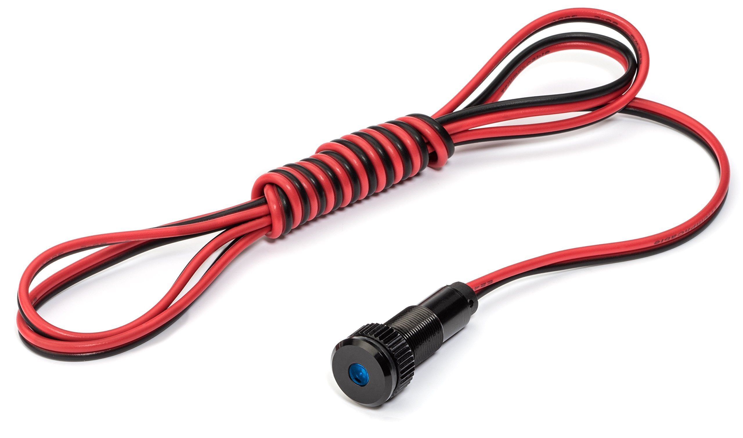 Plug-N-Play Instrument Cluster Led Indicator Light Dash Bulbs. Aluminum Pilot Lights. Colored Acrylic Lens. Flush Panel Mount 5/16&quot; 8Mm 12V For Speedometer Odometer Tachometer (Black Bezel, Blue Led)