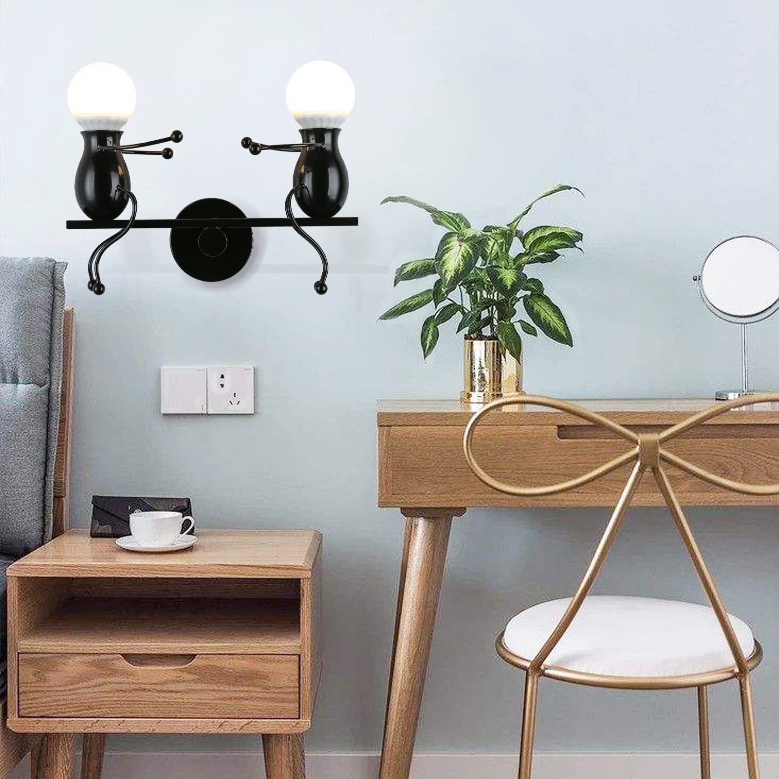 SOUTHPO LED Metal Wall Light Fixtures Childhood Seesaw Little People Wall Lamps Bedroom Mini Doll Bedside Lamp Modern Children C