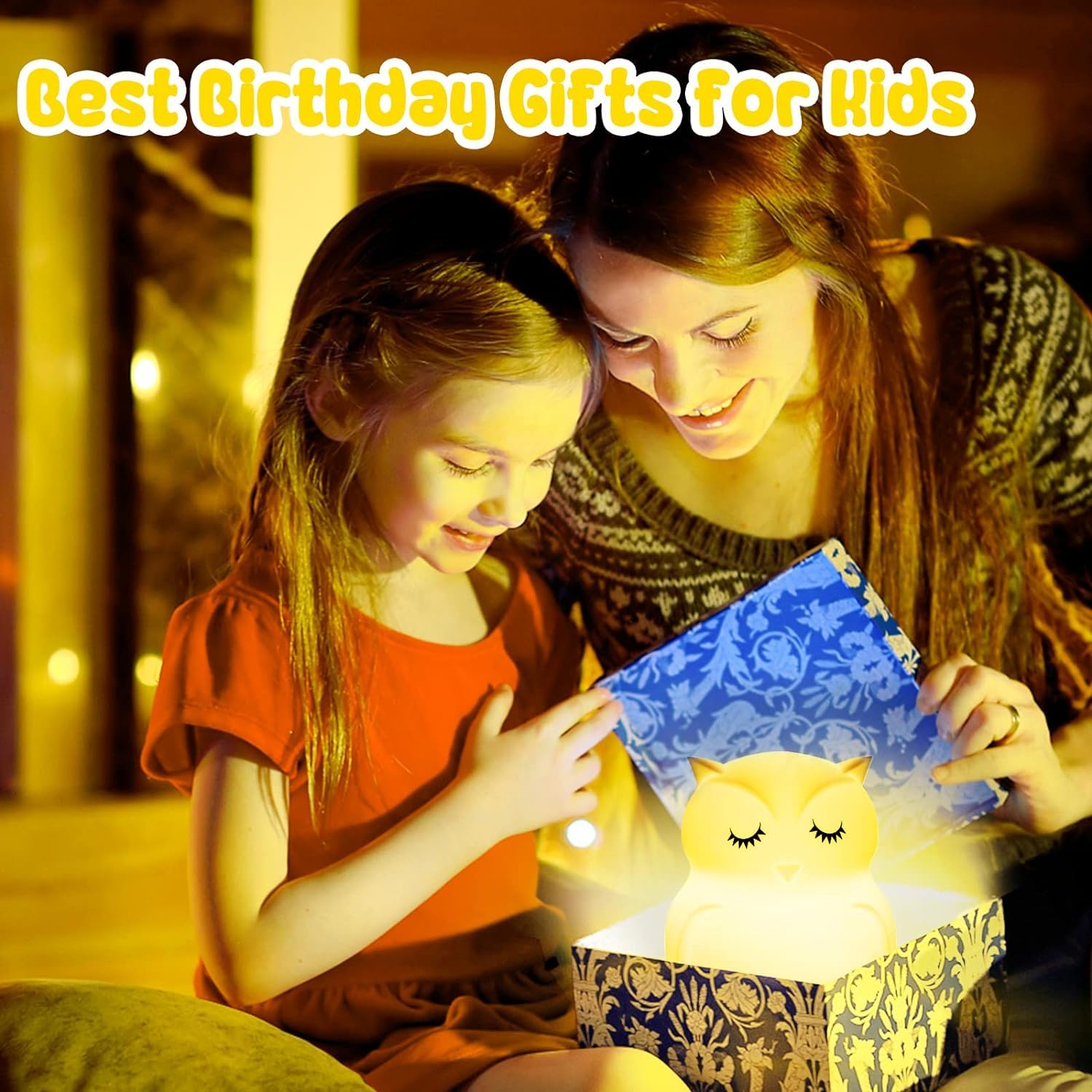 ShaArkMango LED Night Light - Cute Owl Bedside Lamp, Rechargeable, Dimming & Timer, Silicone Rubber, B-Owl, Model JL-213 for Kids