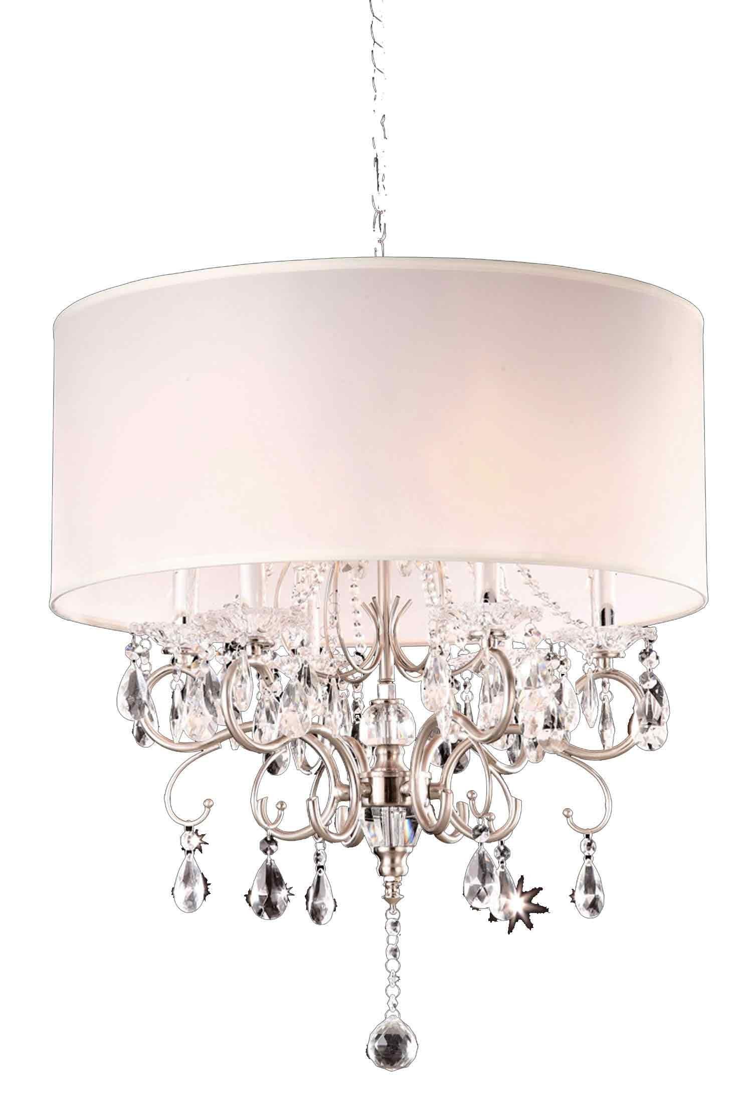 Ore International K-5109H Crystal Chandelier, 22" x 22" x 21", Silver