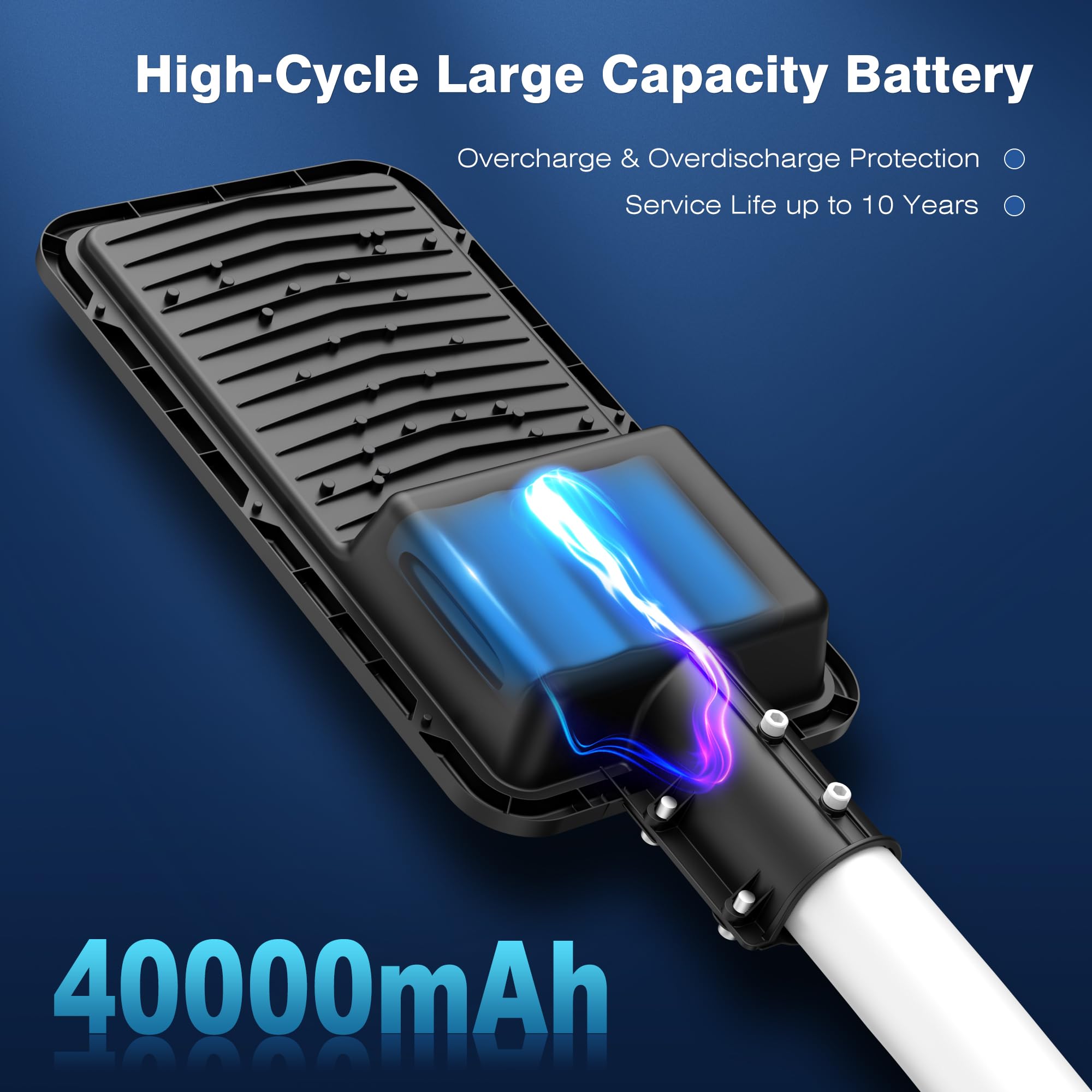 WYWNA 8000W Solar Street Lights - 6500K Heavy Duty LED, Remote Control, Black, XC5000W, Dusk to Dawn for Yard/Driveway