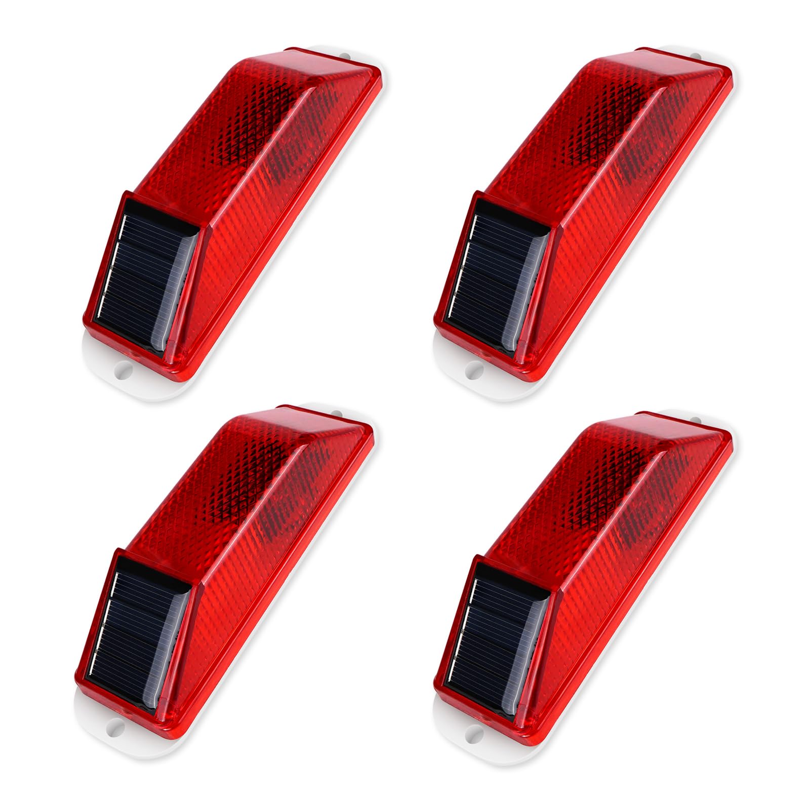 Aolyty Solar Warning Lights, Bright Solar Strobe Lamp Strong Magnetic Base, Waterproof LED Beacon Safety Light Outdoor 4 Pack fo