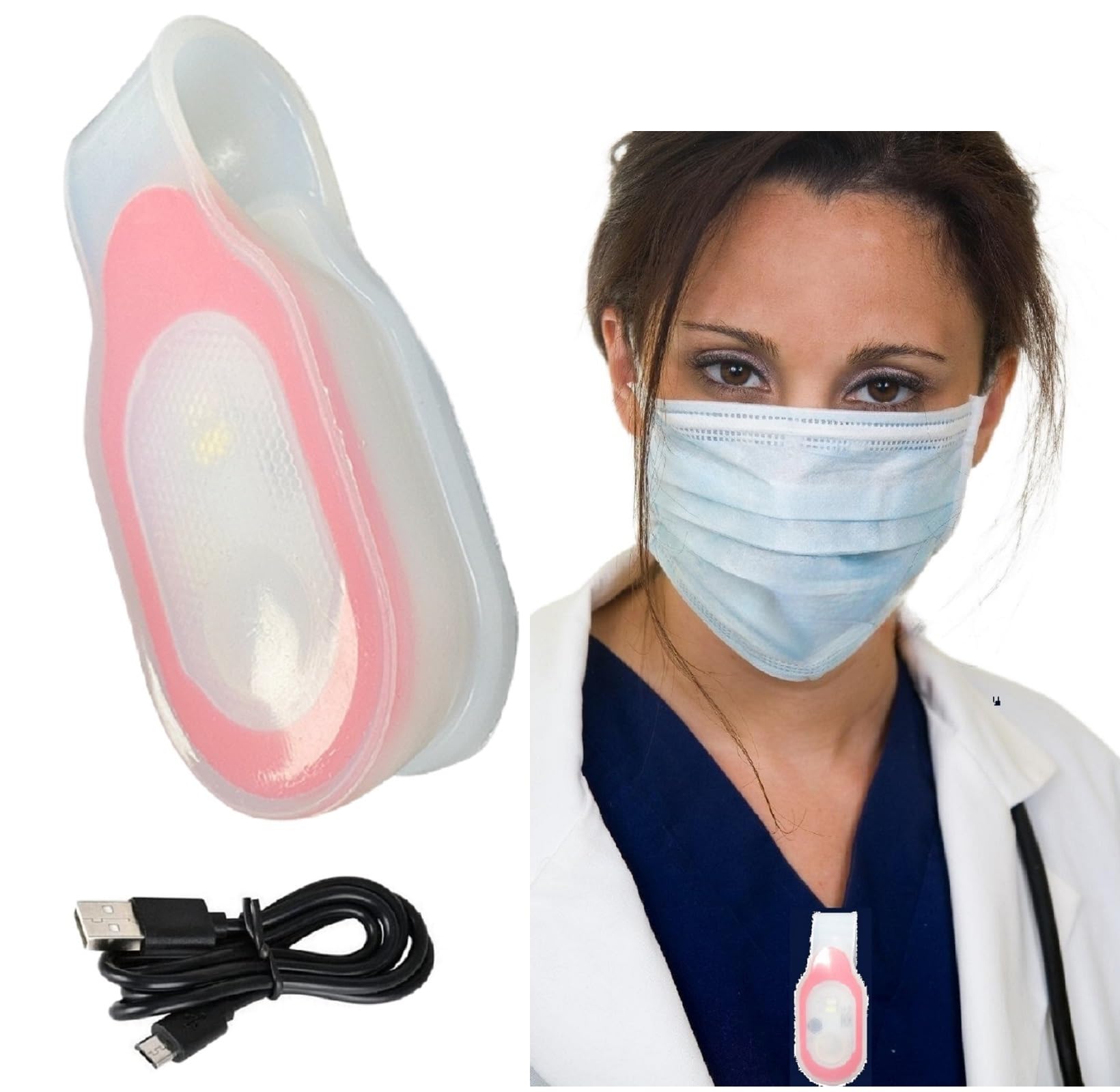Generic LED Flashlight Clip - Rechargeable Hands-Free Nursing Night Light, Red, Aluminum, Model LigHT9